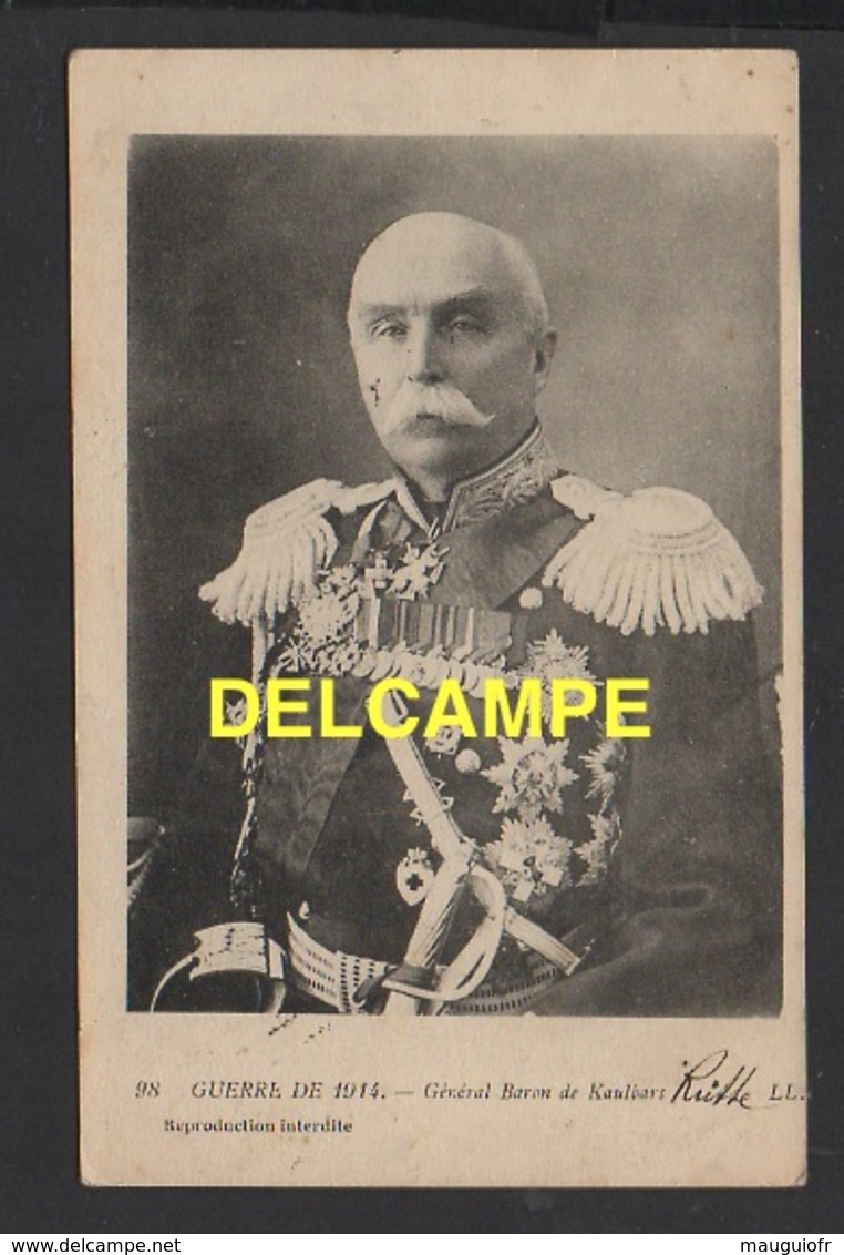 DD / GUERRE 1914-18 / GENERAL RUSSE BARON DE KAULBARS - War 1914-18