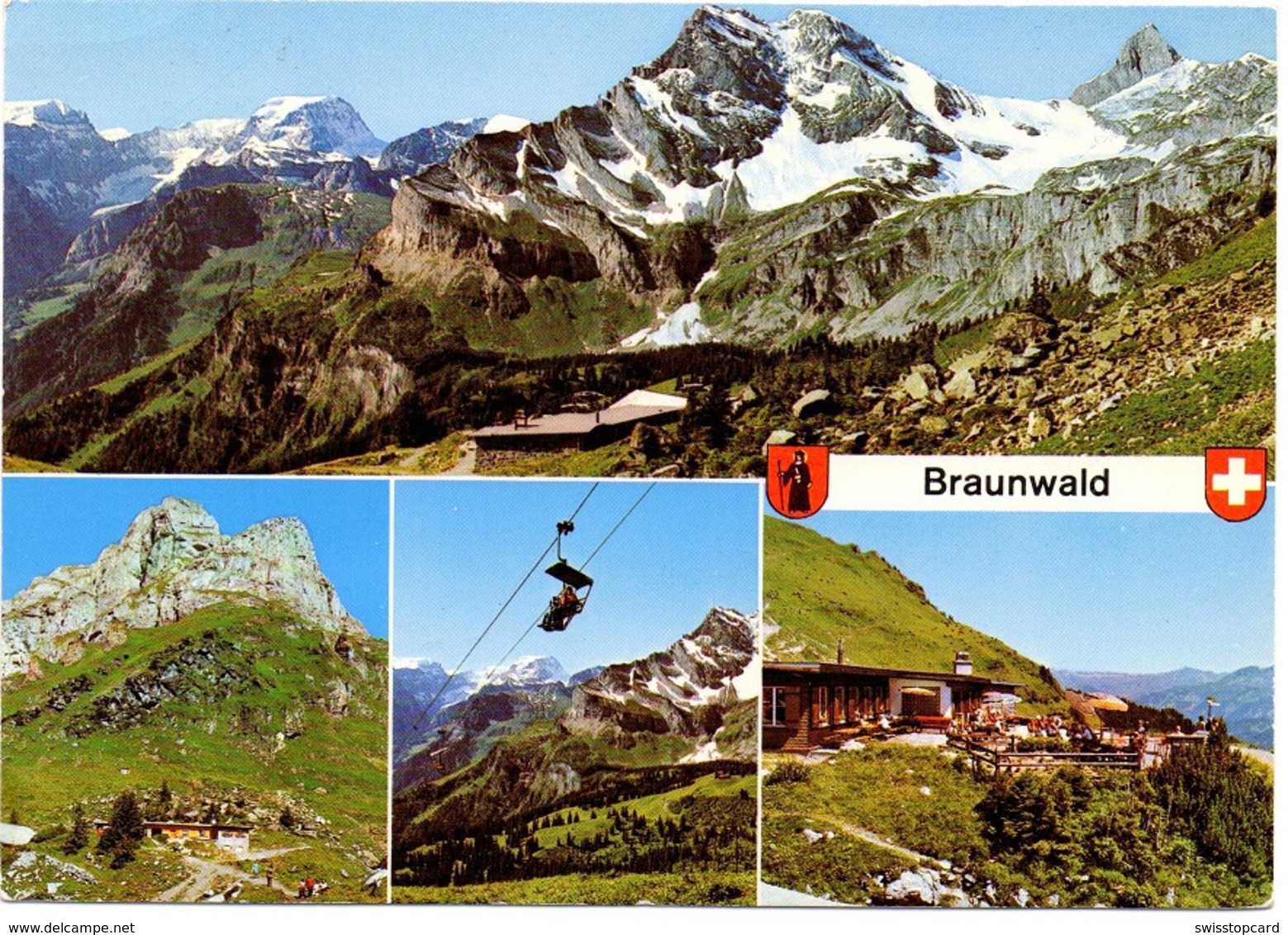 BRAUNWALD Bergrestaurant Gumen Blick Gegen Tödi Sessellift Stempel Berghaus - Braunwald