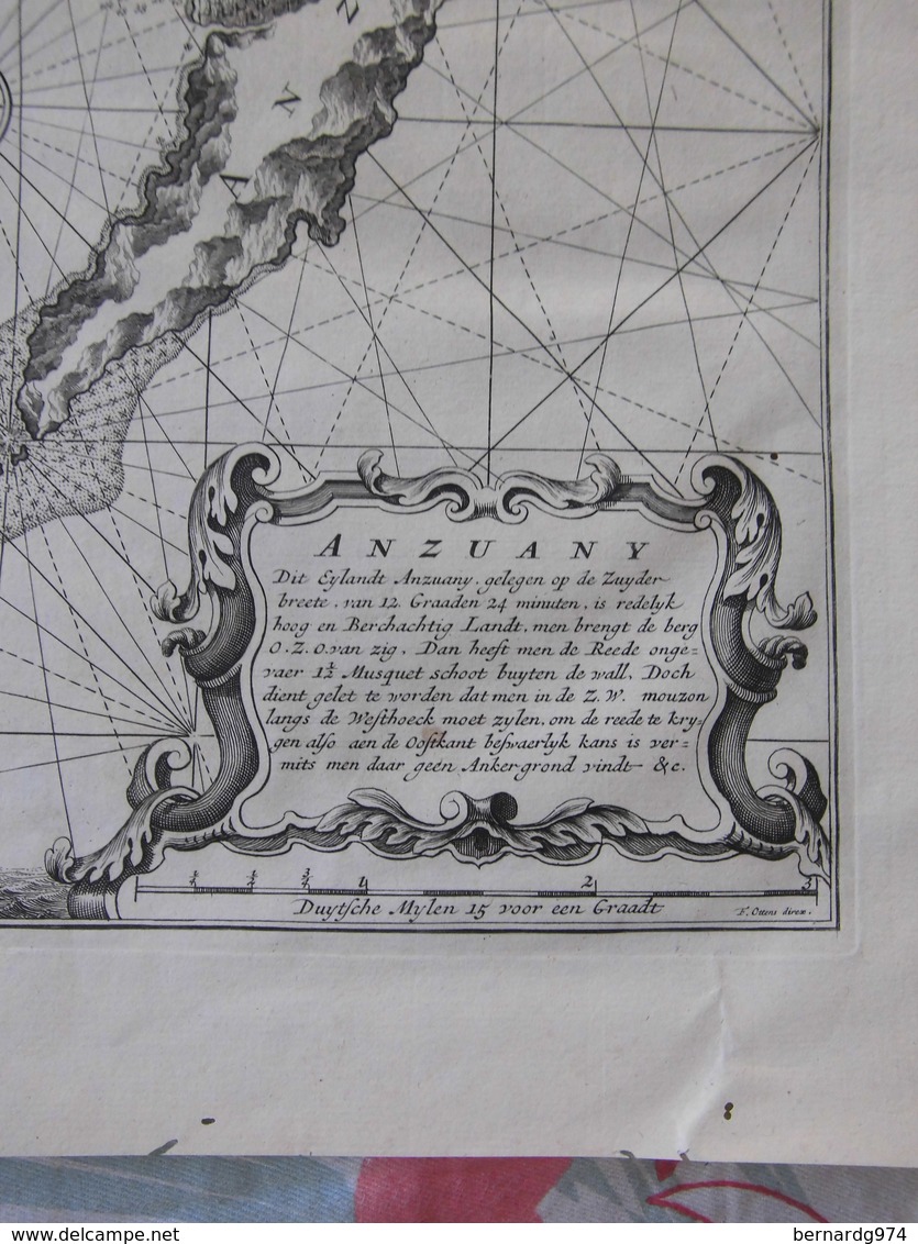 Comores Anjouan : Carte Rarissime De 1724 Par François Valentyn « Anzuany » - Geographical Maps
