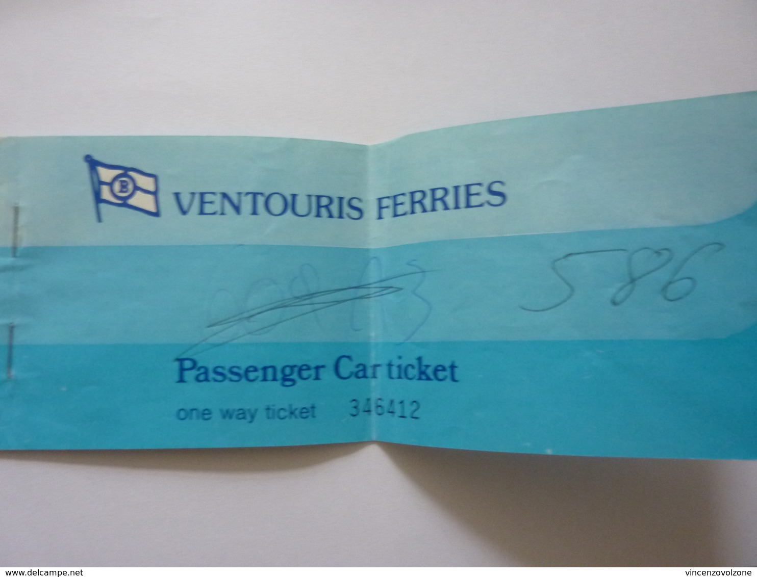 Biglietto Imbarco Auto "VENTOURS FERRIES GRECIA" 1989 - Europa