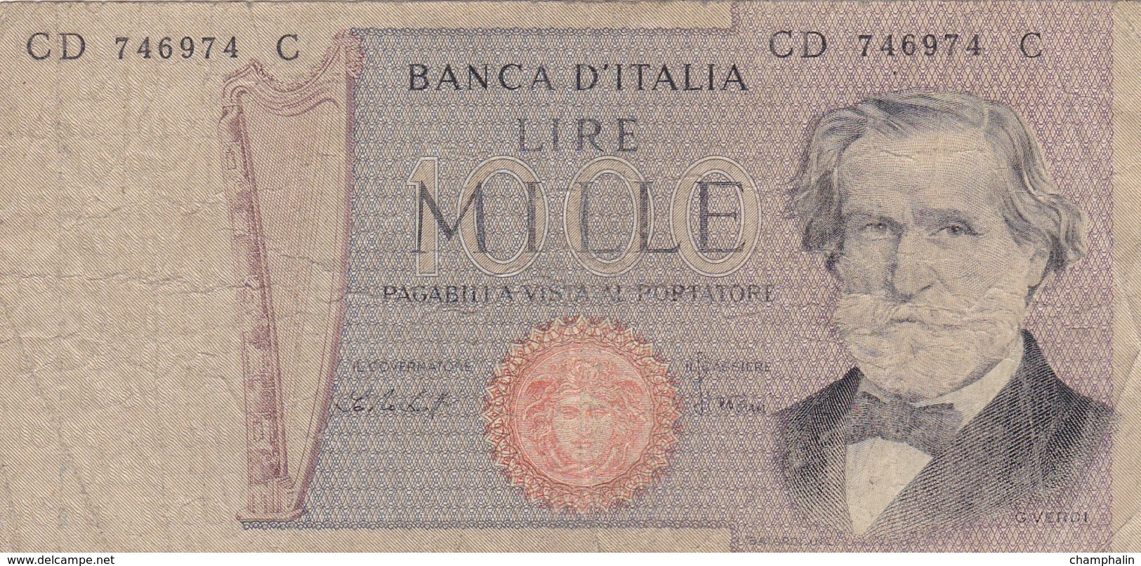 Italie - Billet De 1000 Lire - G. Verdi - 26 Février 1969 - 1000 Lire