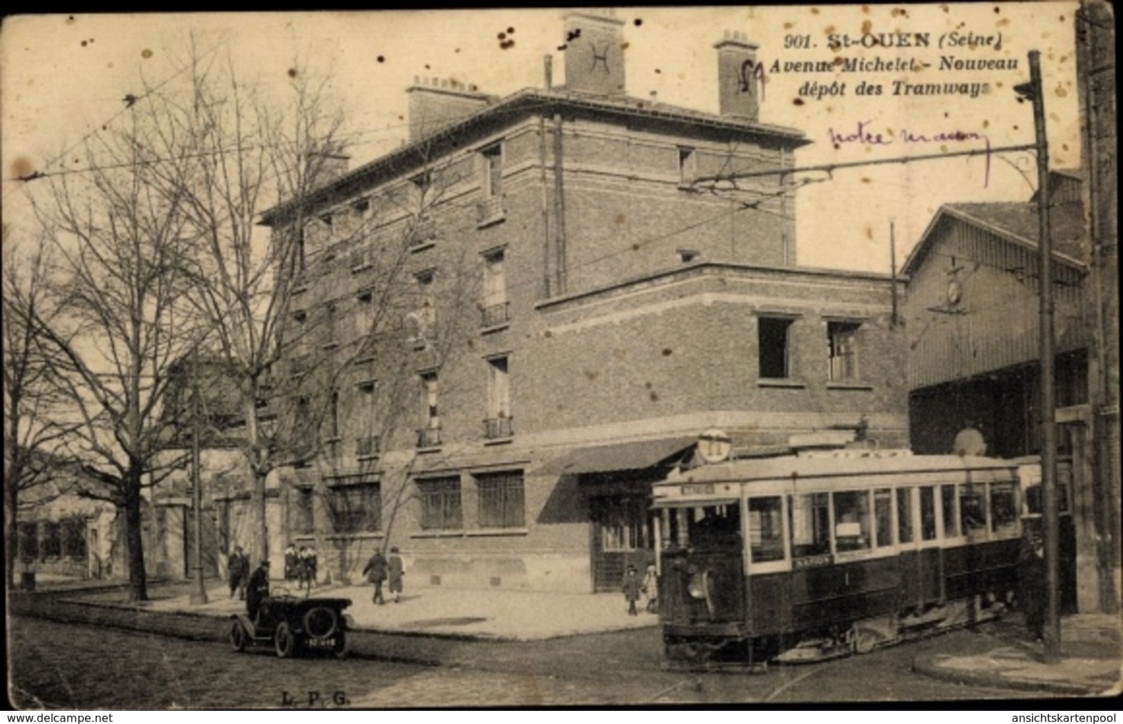 Cp St. Ouen Seine-Saint-Denis, Avenue Michelet, Nouveau Dépôt Des Tramways - Autres & Non Classés