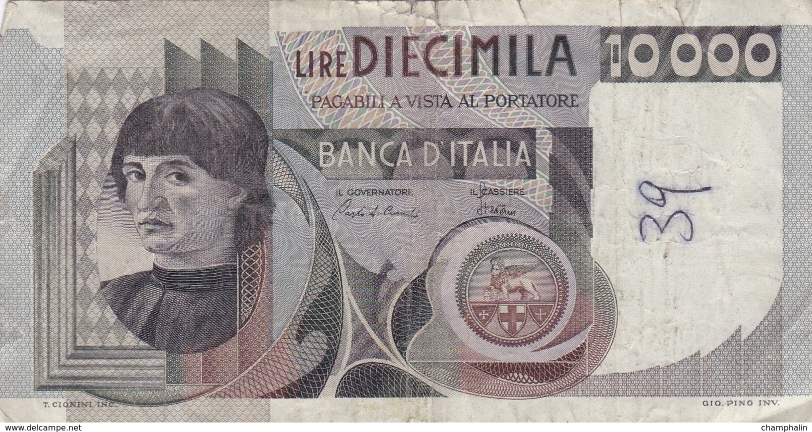 Italie - Billet De 10000 Lire - Michelangelo - 8 Septembre 1980 - 10000 Lire