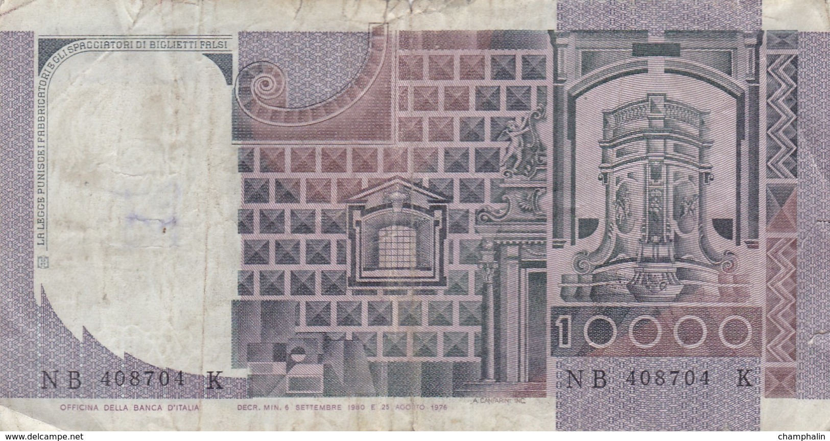 Italie - Billet De 10000 Lire - Michelangelo - 8 Septembre 1980 - 10000 Lire