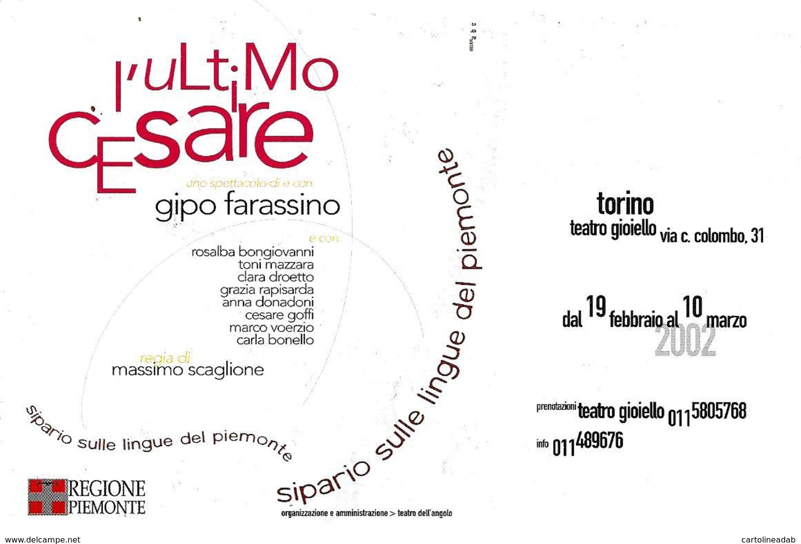 [MD3442] CPM - MUSICA - GIPO FARASSINO - L'ULTIMO CESARE - Non Viaggiata - Cantanti E Musicisti