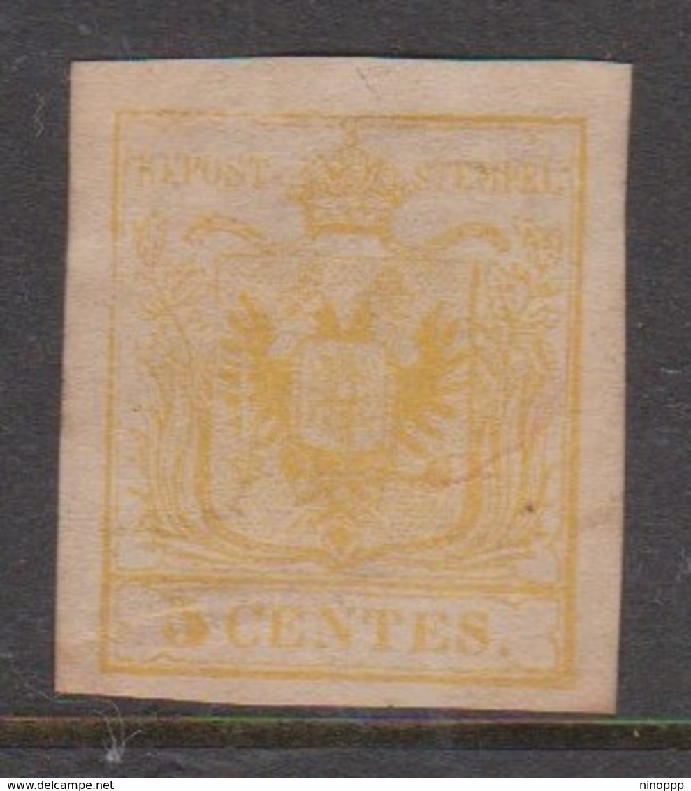 Lombardy-Venetia  S 1 1850 5c Yellow, Mint No Gum - Lombardo-Vénétie