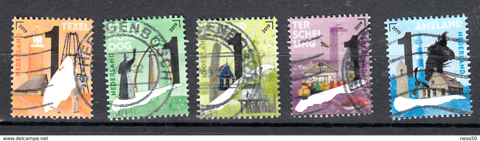 Nederland 2019 Nvph Nr ??, Mi Nr ??, Mooi Nederland Verzamelvel  Vuurtoren, Lighthouse, Gestempeld Losse Zegels - Used Stamps