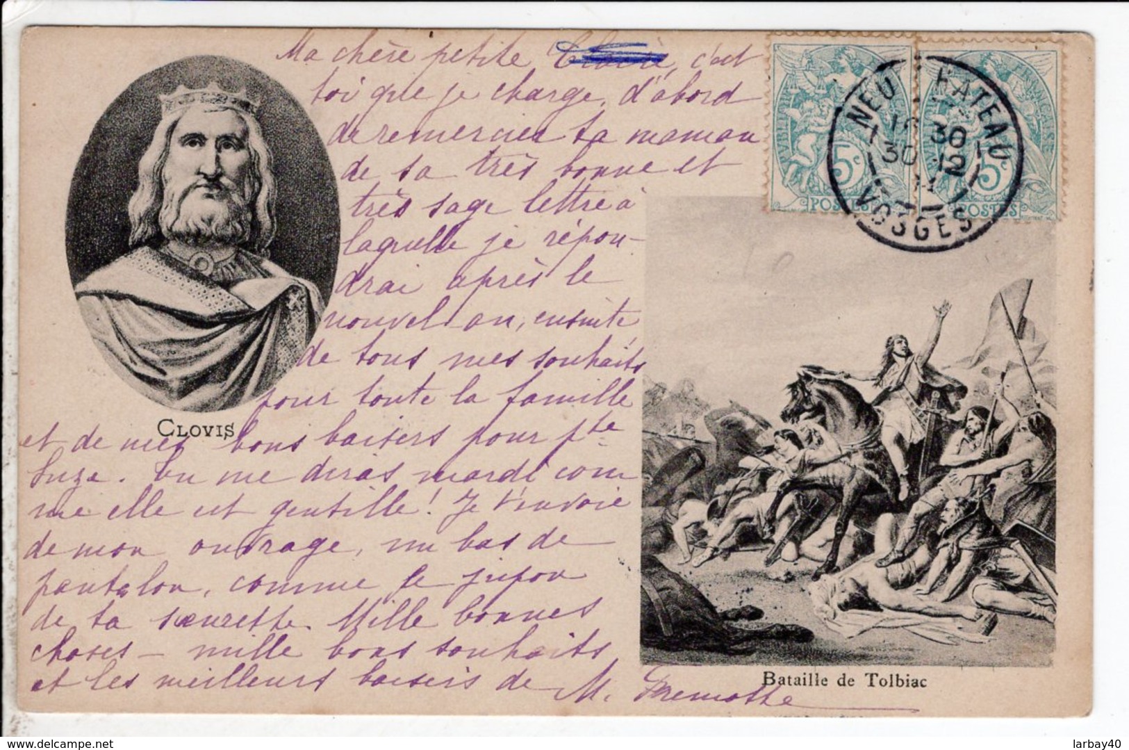 Cpa Carte Postale Ancienne  - Clovis Bataille De Tolbiac - Histoire