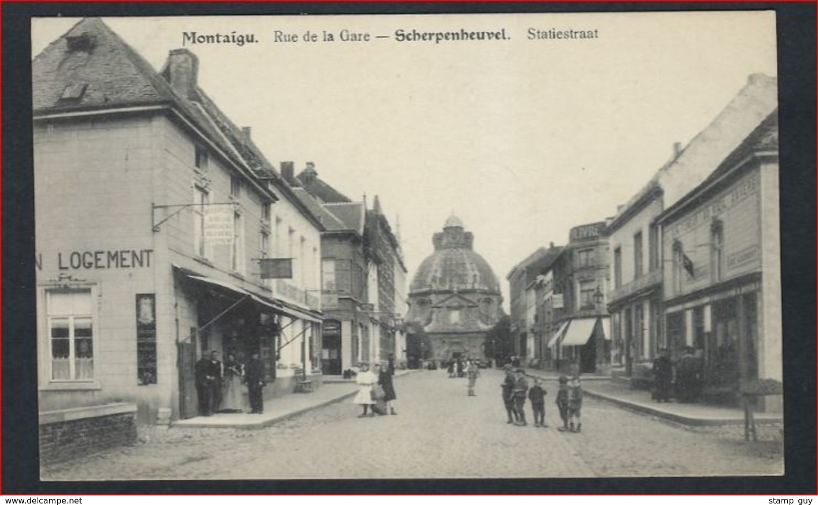 Ongebruikte Postkaart Van **  MONTAIGU ** - RUE DE LA GARE - STATIESTRAAT  ( Met Animatie ) ! - Scherpenheuvel-Zichem