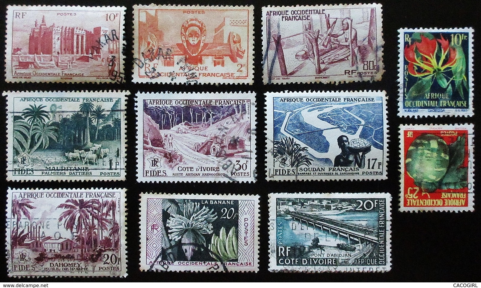 A.O.F Lot De 11 Timbres Oblitérés - Gebruikt