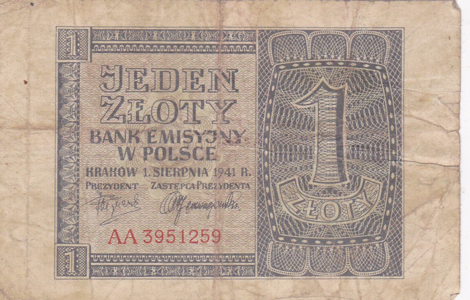 Billet 1 Sloty Pologne. - Poland