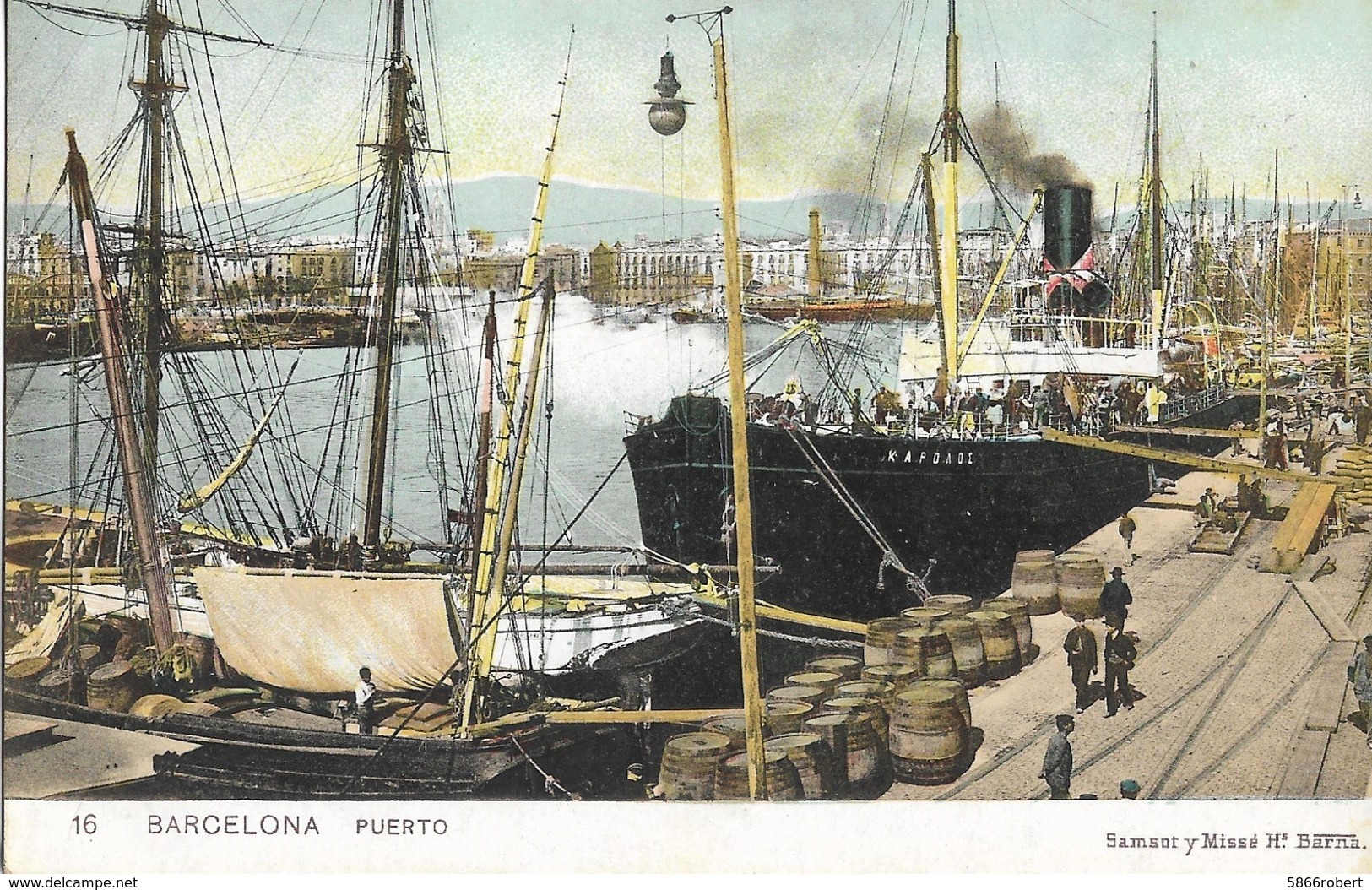 CARTE POSTALE ORIGINALE ANCIENNE COULEUR : BARCELONA  PUERTO ANIMEE CATALOGNE ESPAGNE - Barcelona