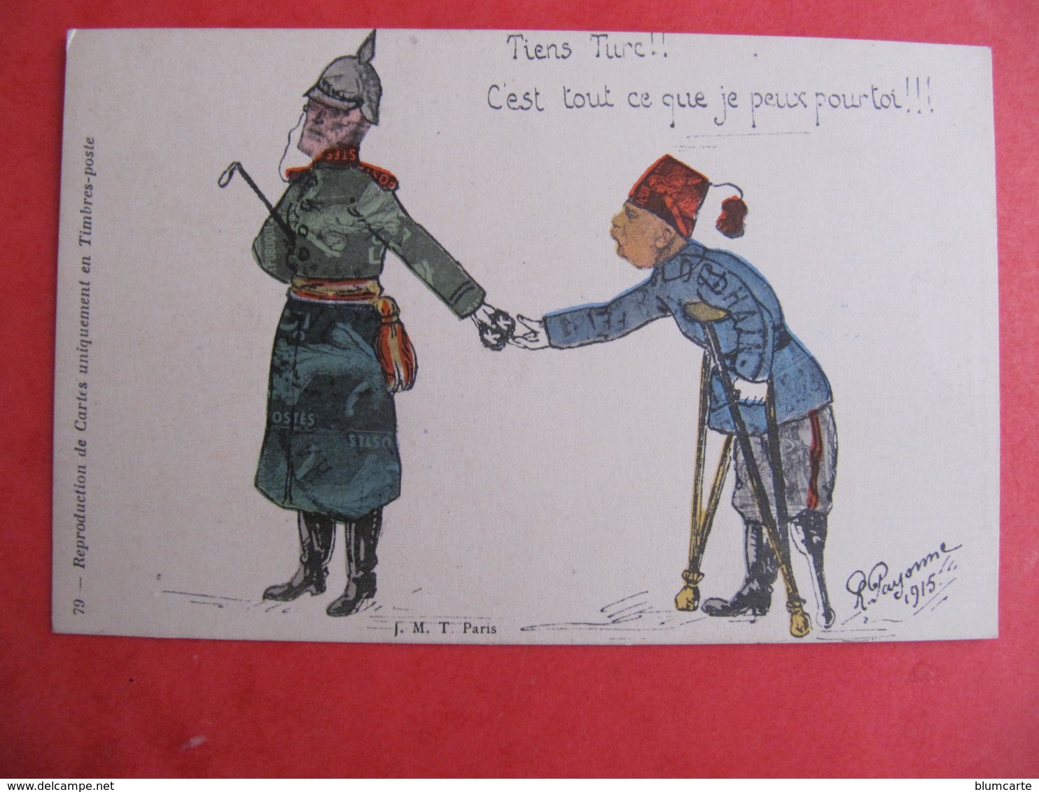 CPA - Illustrateur : PAYONNE - SOLDAT BOCHE - TIENS TURC ! - J.M.T. Paris - Weltkrieg 1914-18