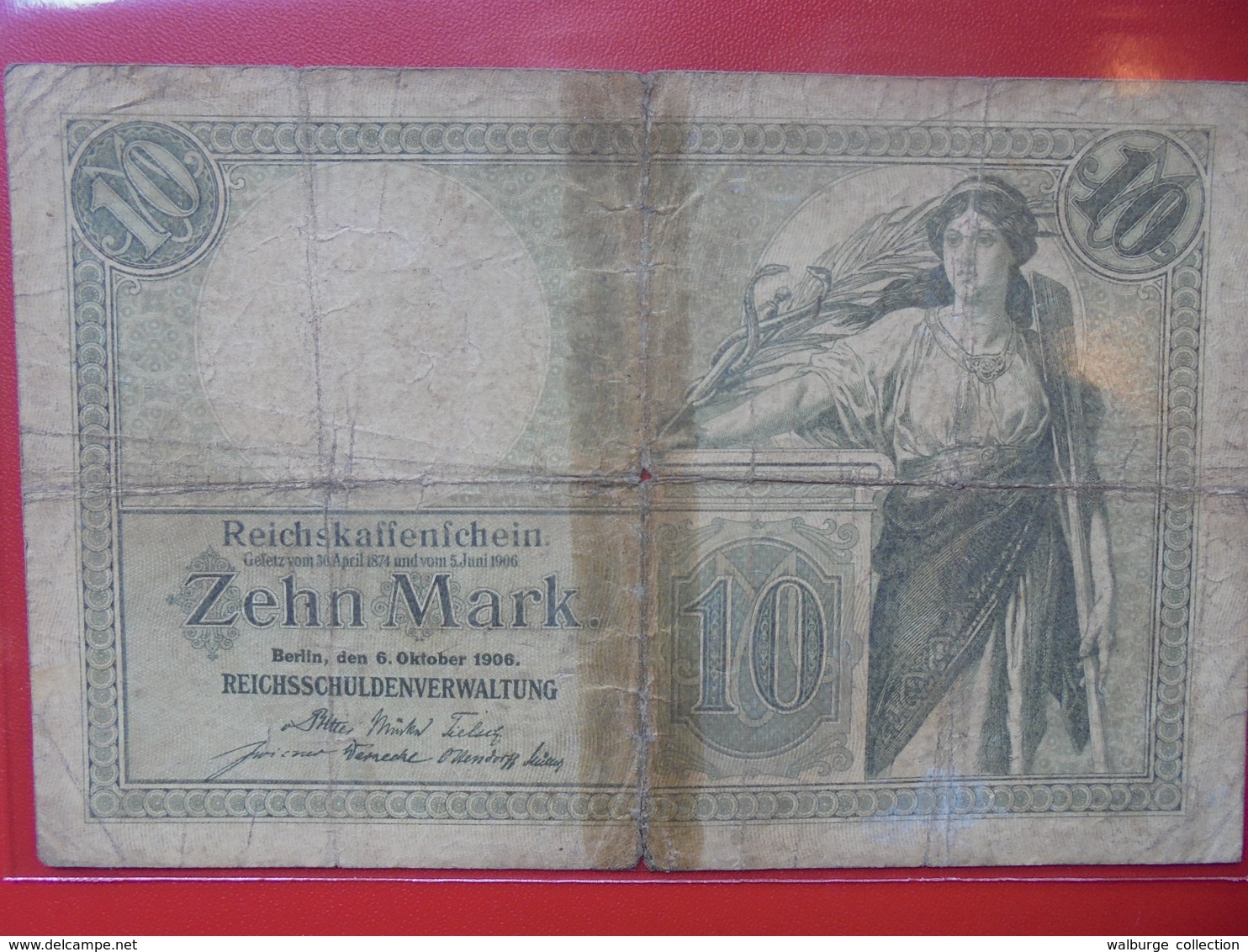 Reichskassenschein 10 MARK 1906 CIRCULER - 10 Mark