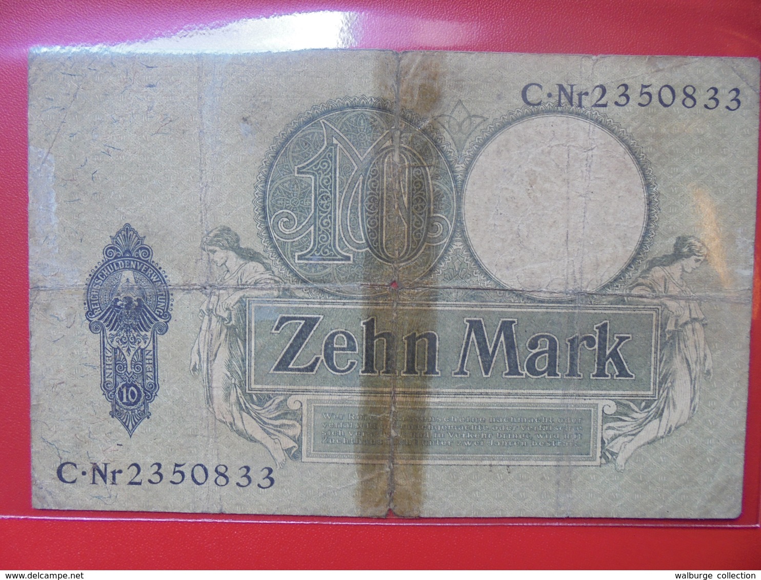 Reichskassenschein 10 MARK 1906 CIRCULER - 10 Mark