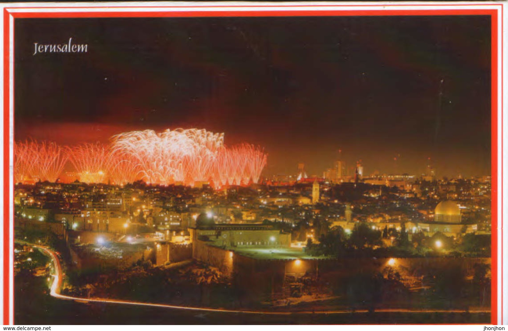 Israel - Postcard Unused  - Jerusalem -  Partial Nocturnal General View  - 2/scans - Israel