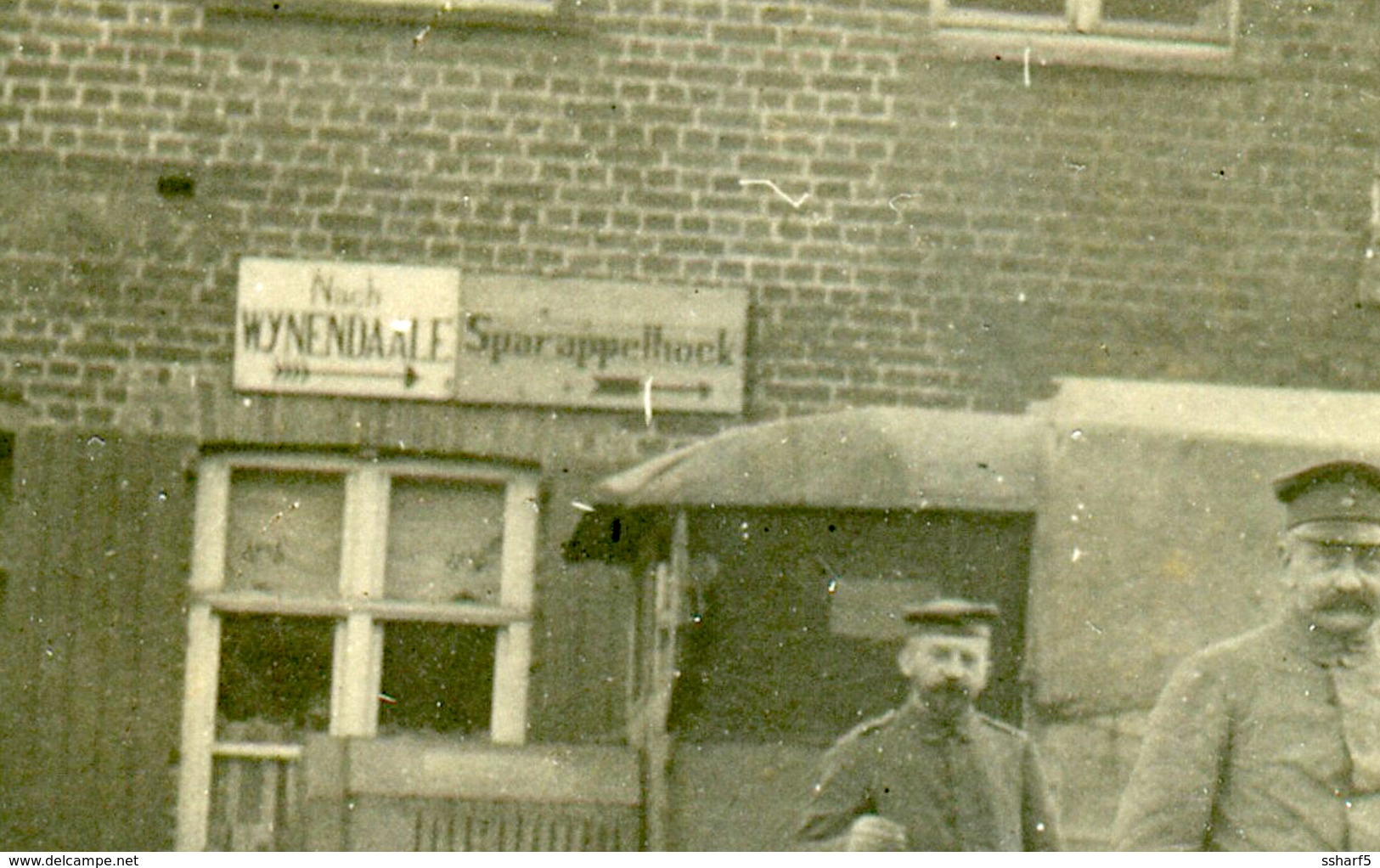 Wijnendale Wynendaale TORHOUT Original Photo Card C. 1916 Mill And Street Life BUS STOP - Torhout