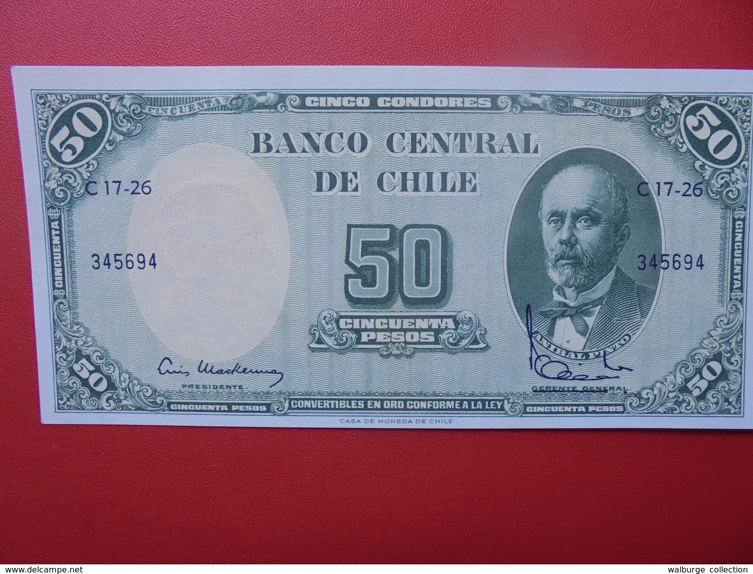 CHILI 50 PESOS 1960-61 PEU CIRCULER/NEUF - Chile