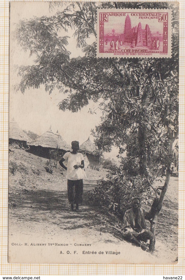 9AL1336 A.O.F - Afrique Occidentale Francaise - Entrée De Village COTE IVOIRE 2 SCANS - Côte-d'Ivoire