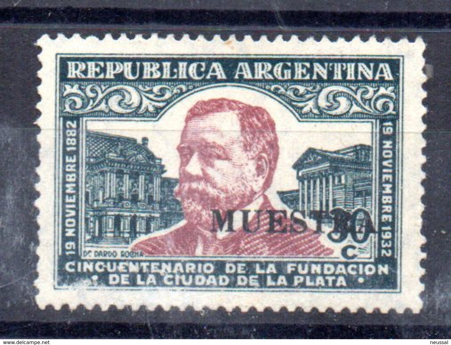 Sello Nº 358  Muestra En Negro  Argentina - Ungebraucht