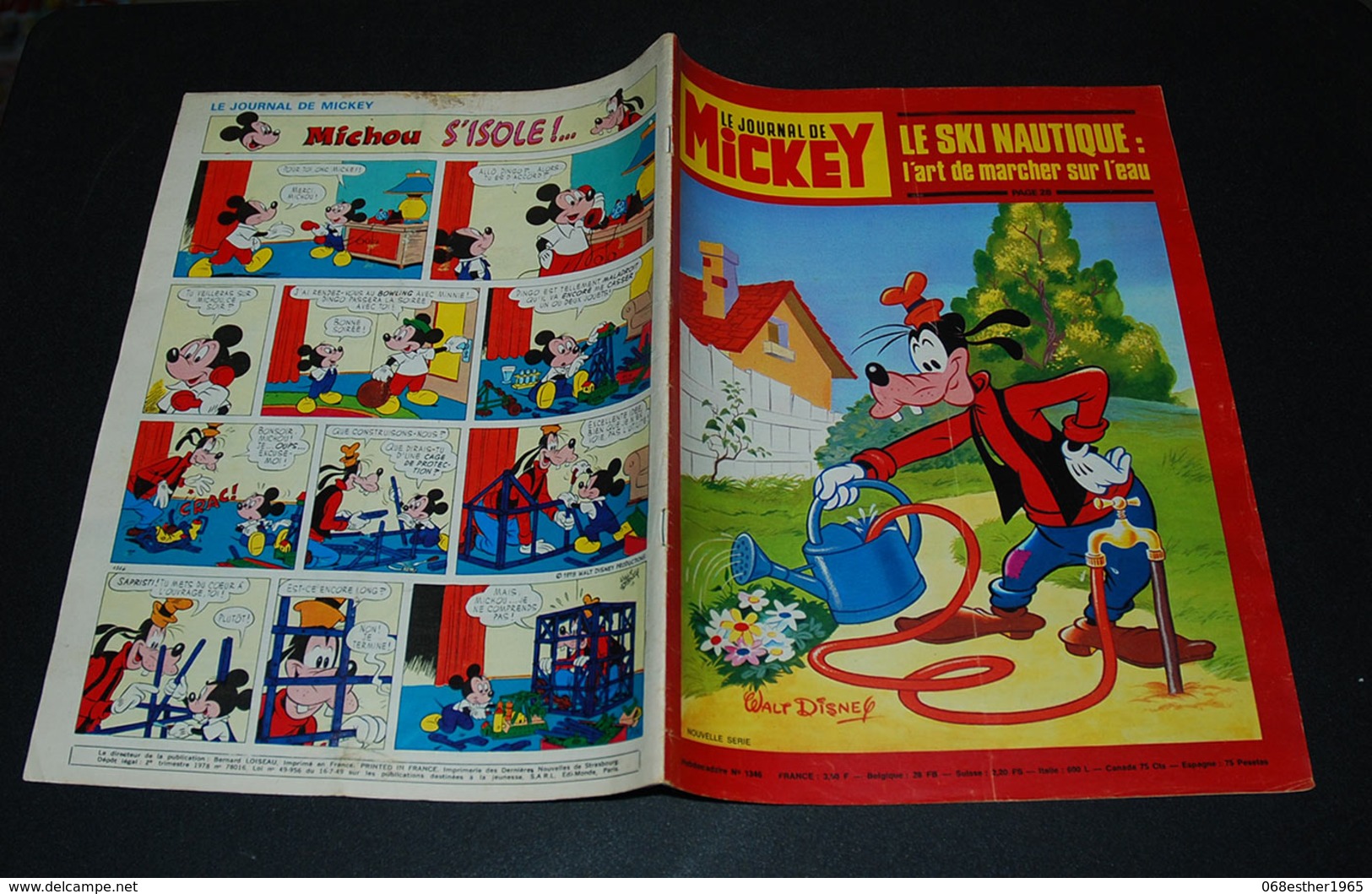 Journal De Mickey N° 1346 De 1978 Avec L'encart Poster Christian Zuber De Danone - Journal De Mickey