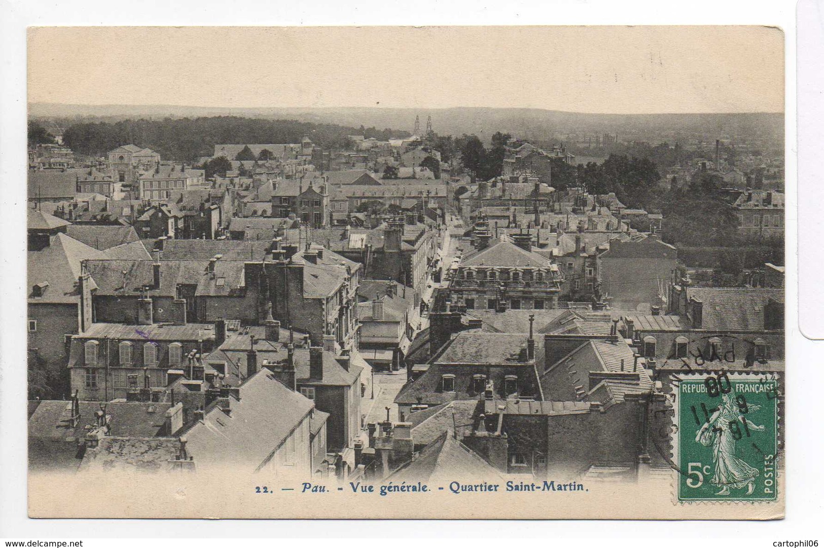 - CPA PAU (64) - Vue Générale Aérienne 1908 - Quartier Saint-Martin - N° 22 - - Pau