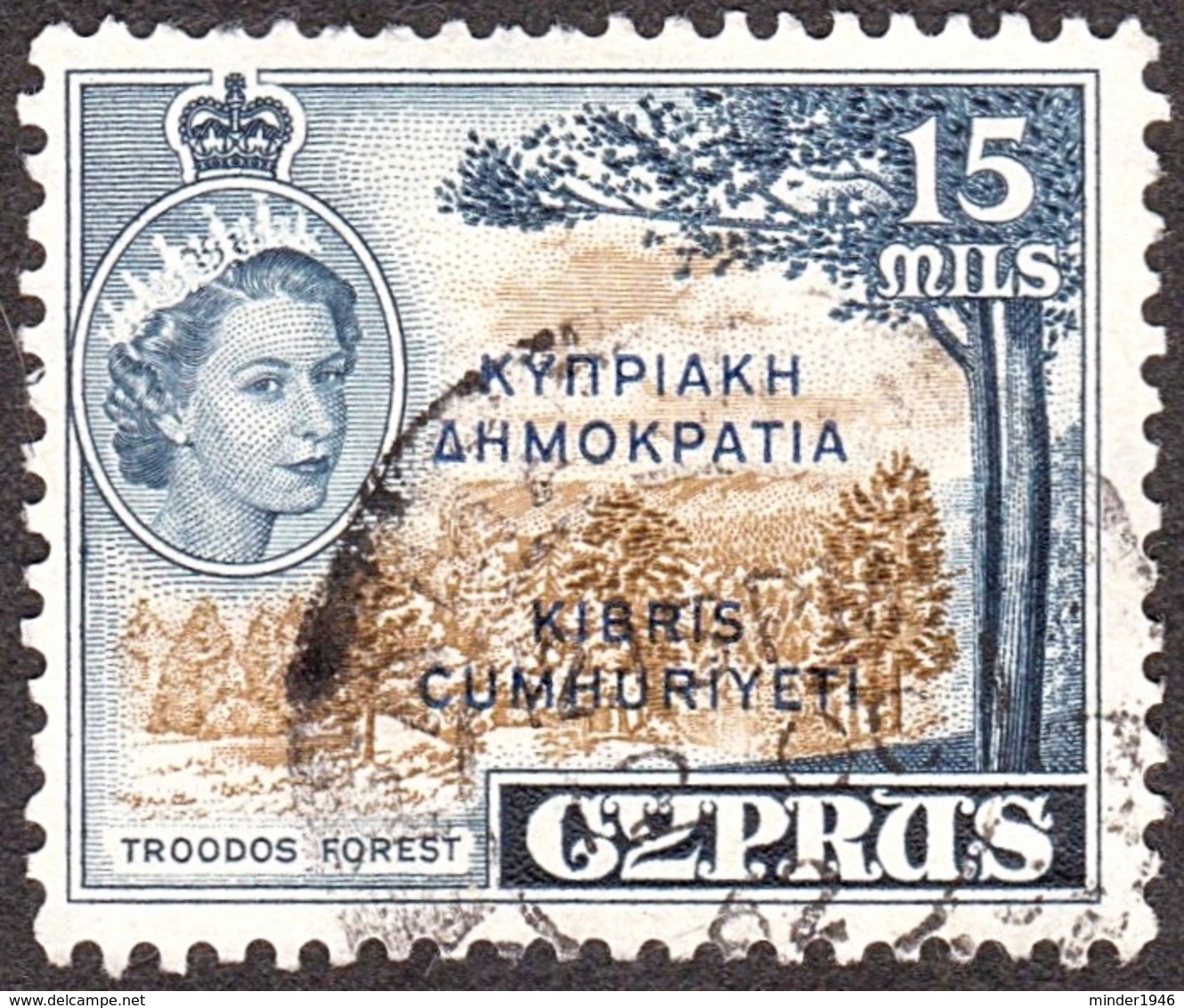 CYPRUS 1960 35m Brownish Bistre & Deep Indigo SG192b Fine Used - Cyprus (...-1960)