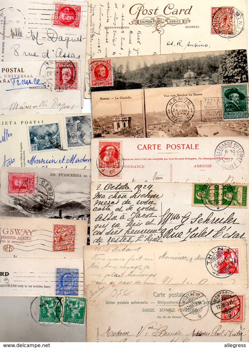 EUROPE...TIMBRES...VOIR DETAIL......LOT DE 48 SUR CPA...VOIR SCAN......LOT 36 - Collections (sans Albums)