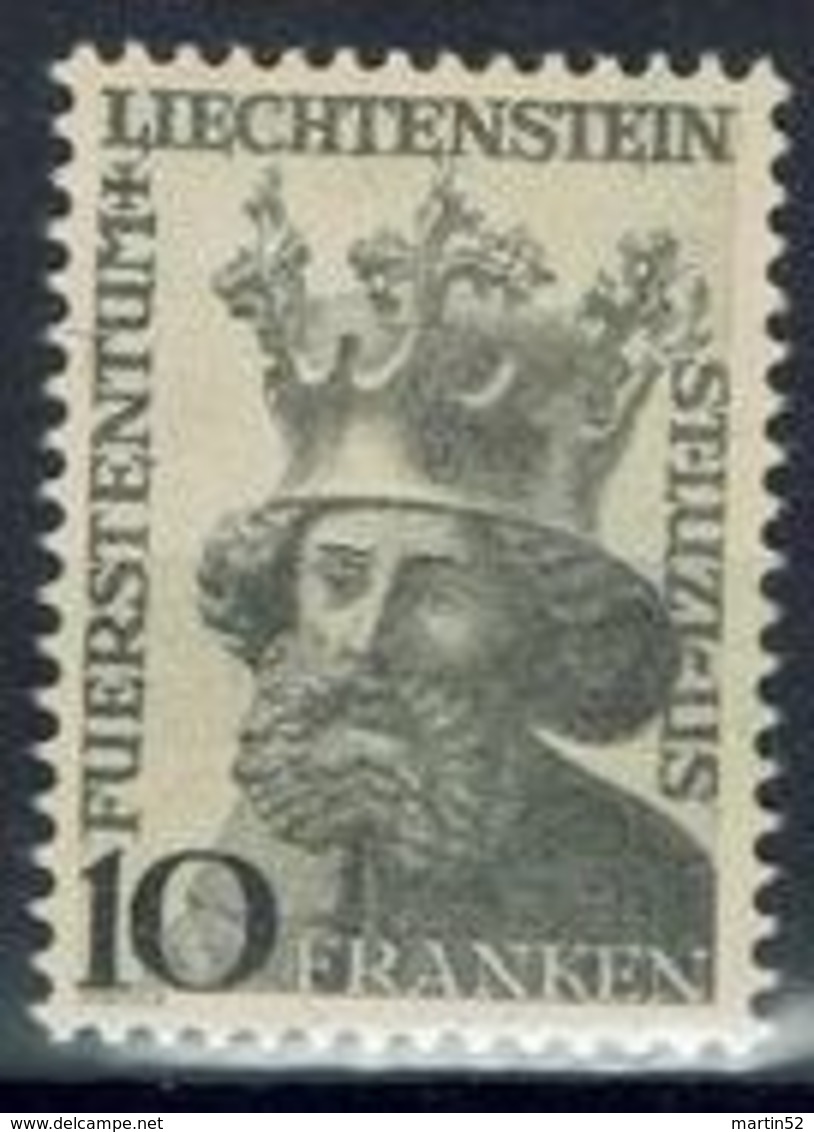 Liechtenstein 1946: "Landes-Patron St.Luzius" (10 FRANKEN)  Zu 206 Mi 247 Yv 222 * Falz MLH (Zumstein CHF 55.00 - 50%) - Neufs