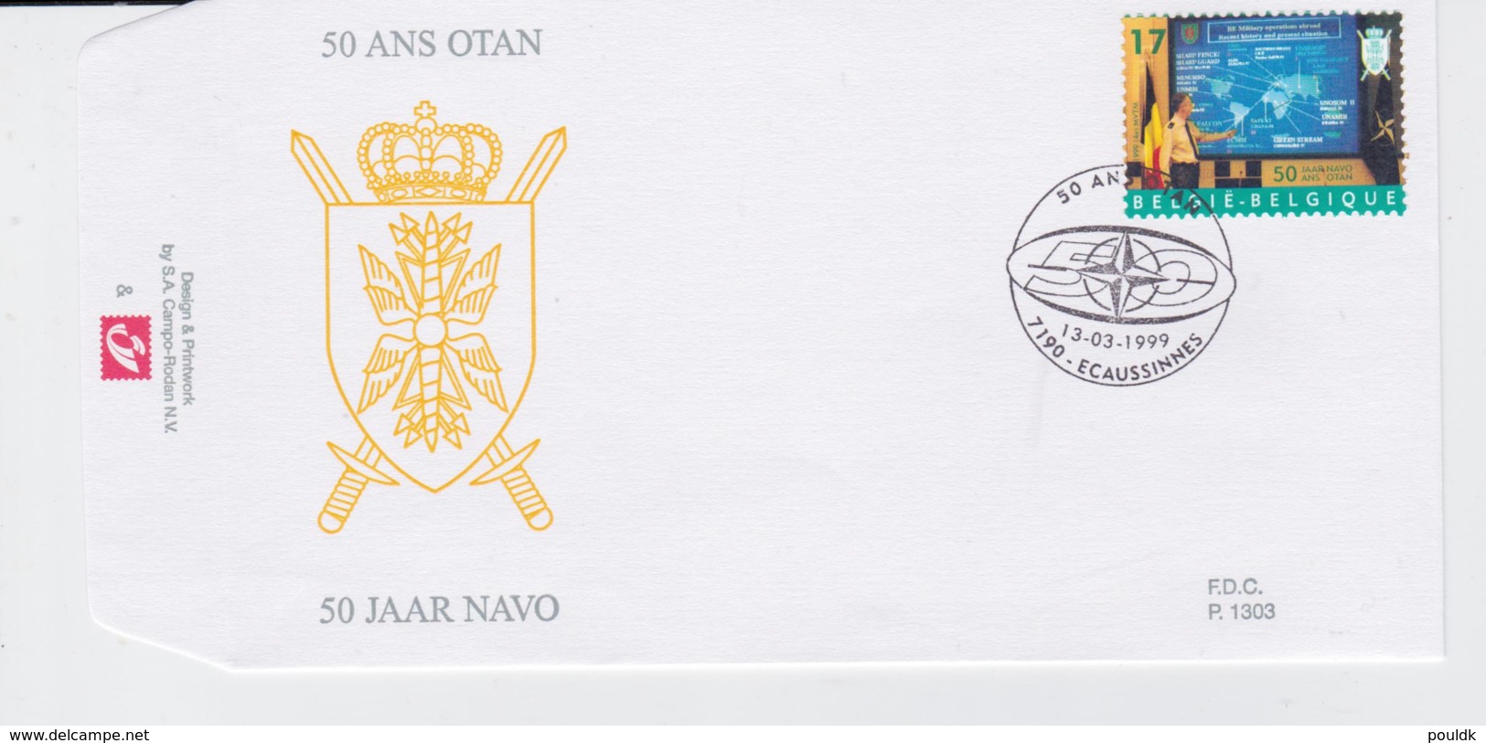 Belgium  1999 FDC NATO 50 Years (T12-19) - Militaria