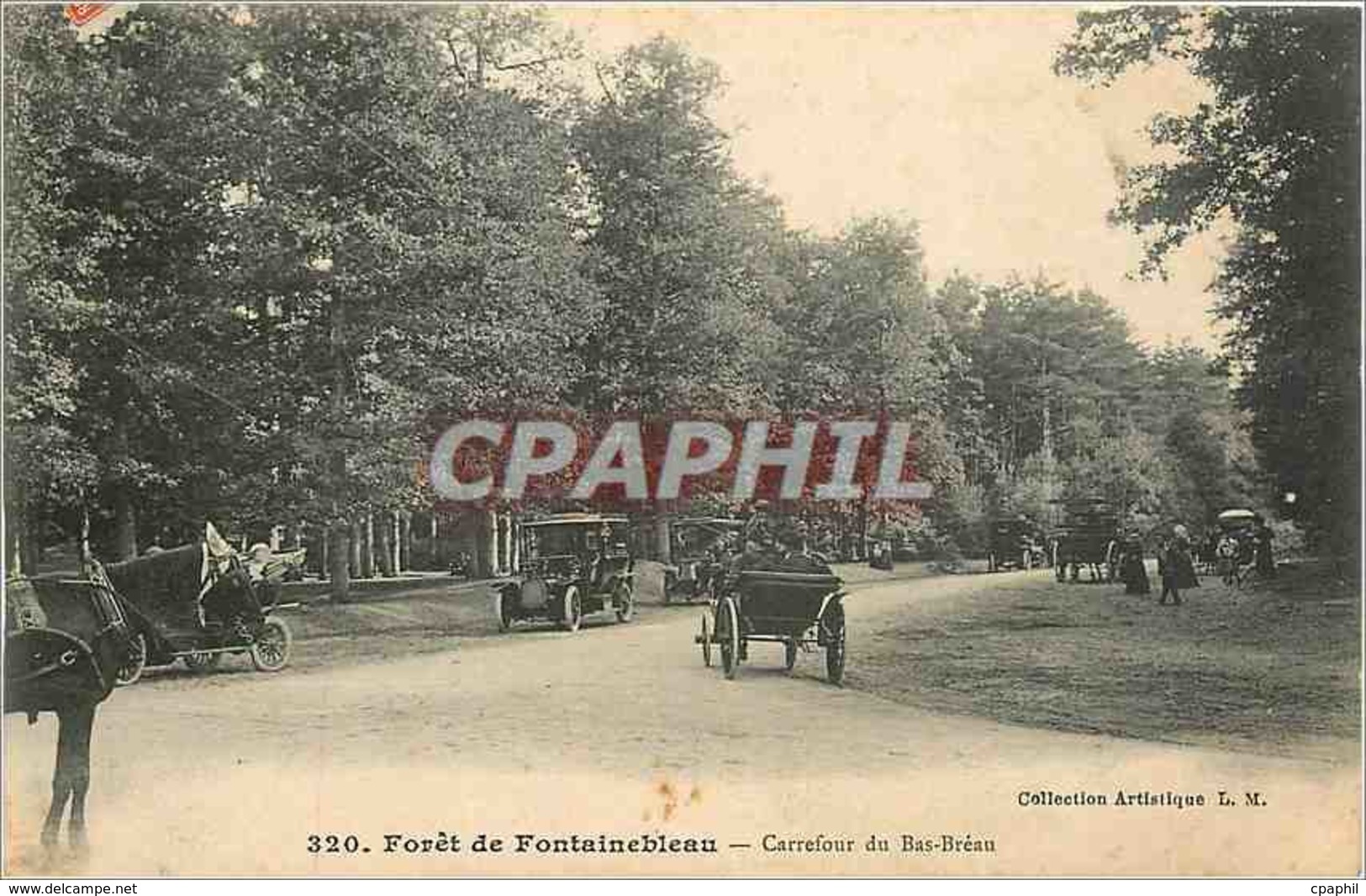 CPA Foret De Fontainebleau Carrefour Du Bas Breau Automobile - Fontainebleau