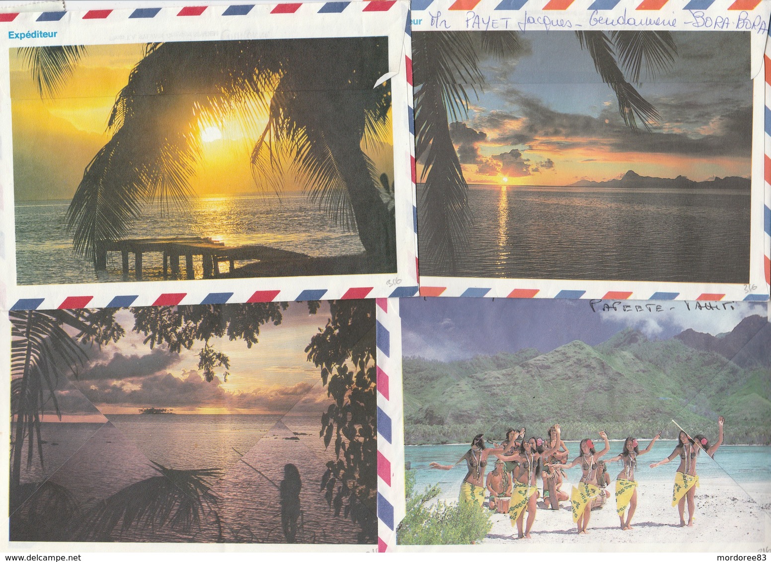 POLYNESIE LOT DE 8 LETTRES PERIODE 1983-86 FAAA - VAITAPE-TARAVAO-PIRAE - POUR TOULON - Collezioni & Lotti