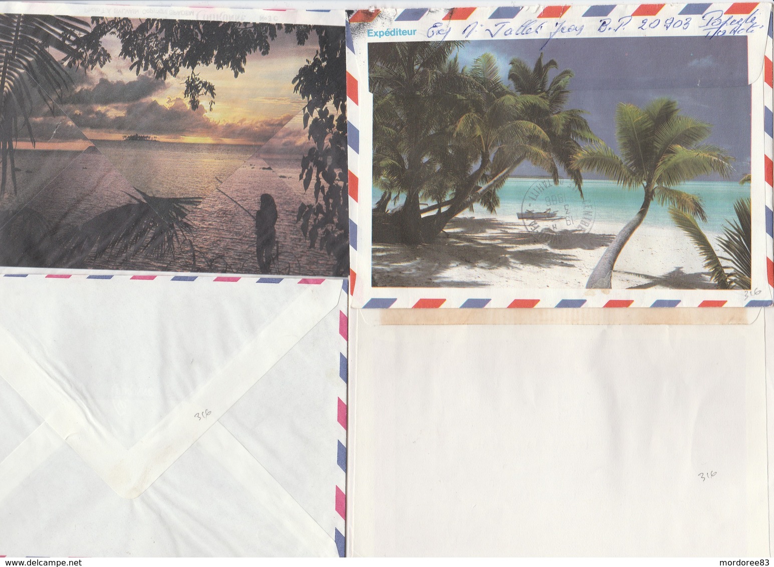 POLYNESIE LOT DE 8 LETTRES PERIODE 1983-86 FAAA - VAITAPE-TARAVAO-PIRAE - POUR TOULON - Collections, Lots & Series