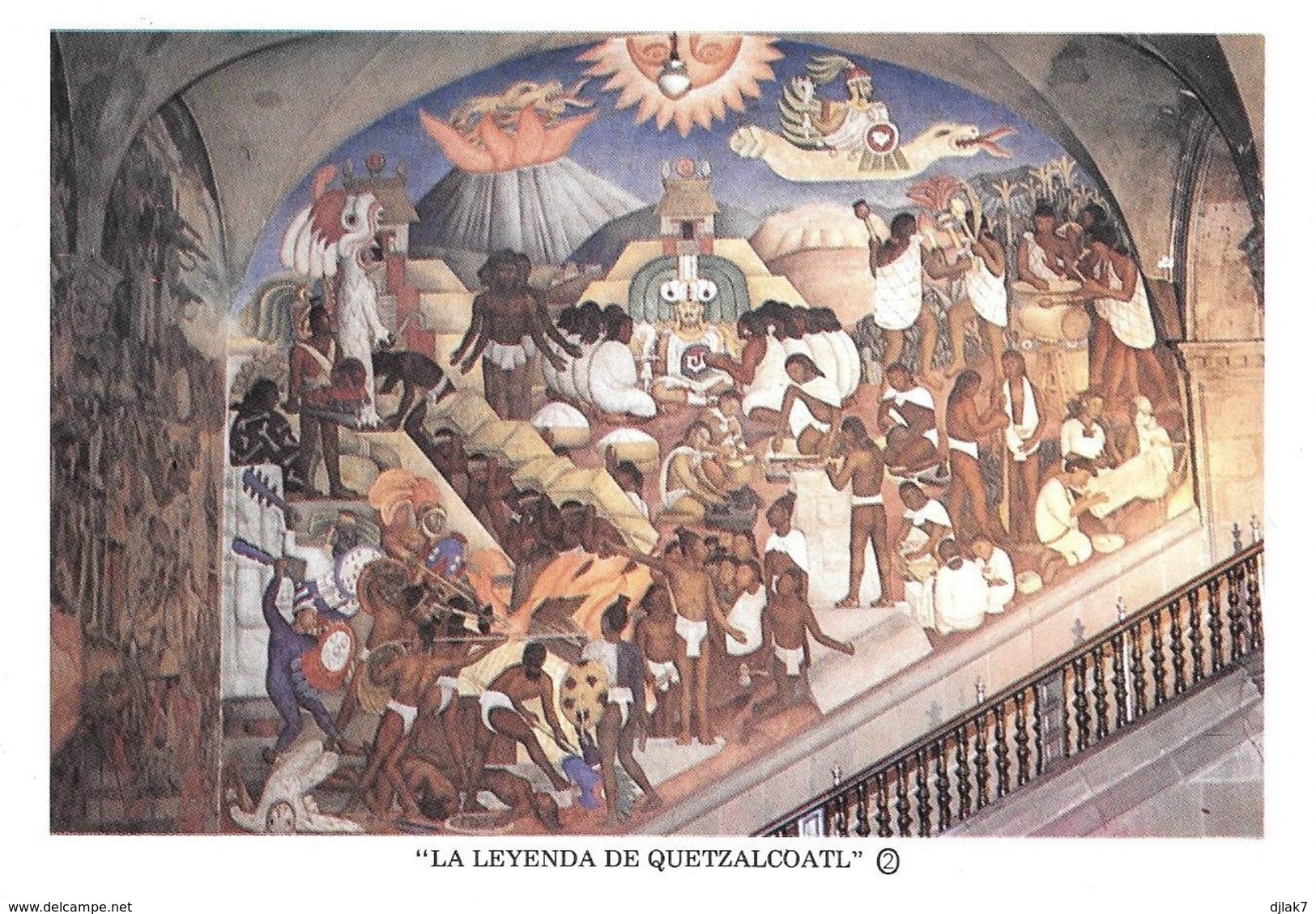 Mexique Palacio Nacional Mexico La Légende De Quetzalcoatl (2 Scans) - Mexique