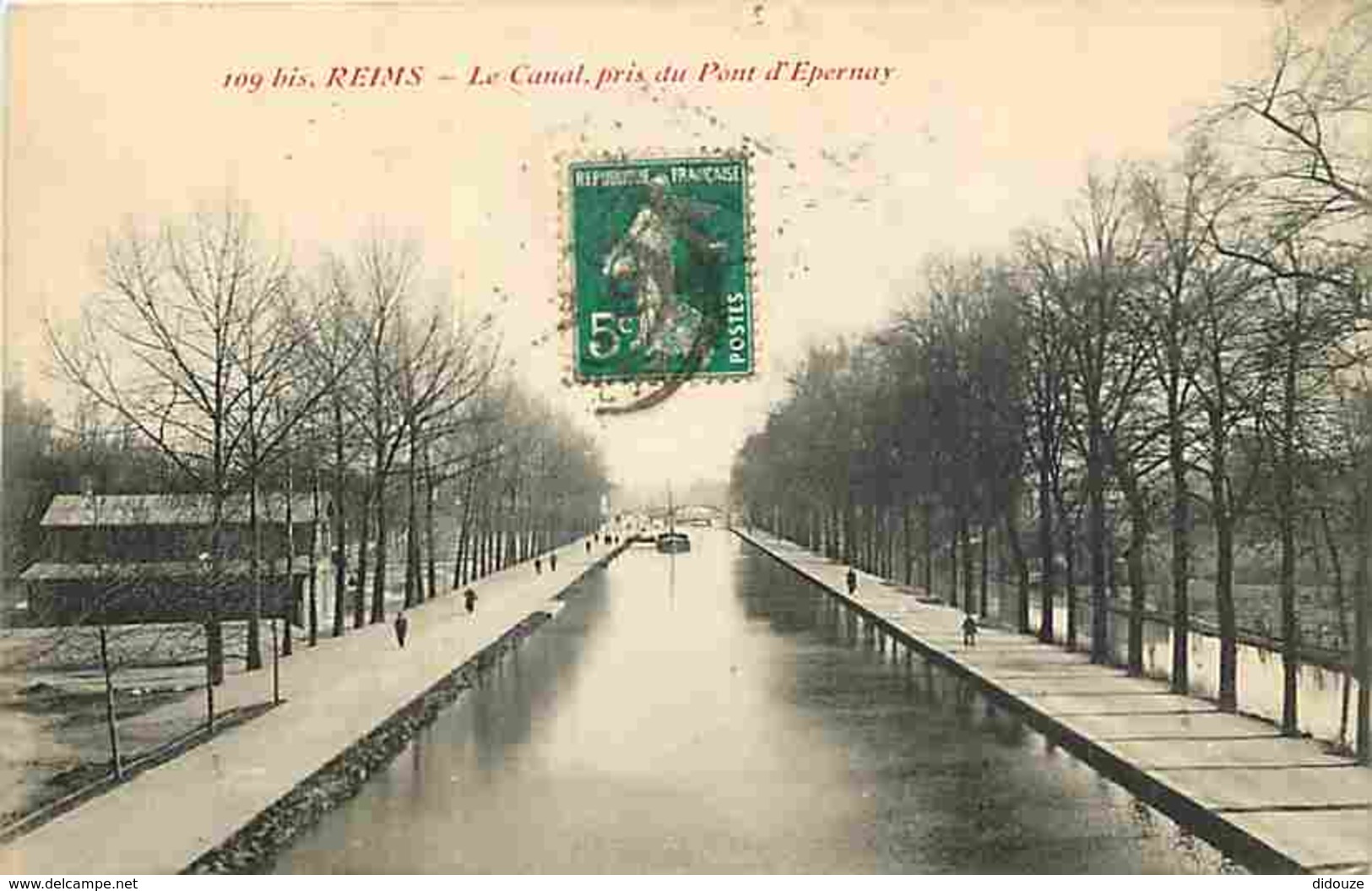 51 - Reims - Le Canal Pris Au Pont D'Epernay - Animée - Voir Scans Recto-Verso - Reims