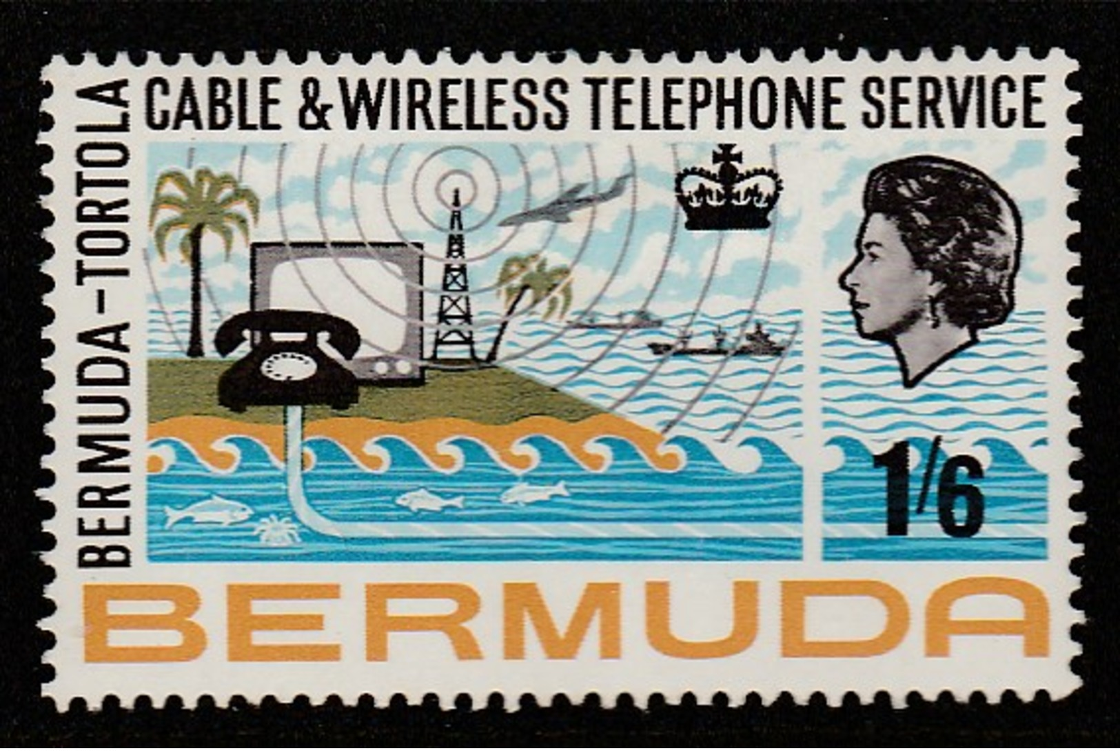 Bermuda 1967 Inauguration Of Bermuda-Tortola Telephone Service 1'6 Sh P Multicoloured  SW 208 * MM - Bermudas