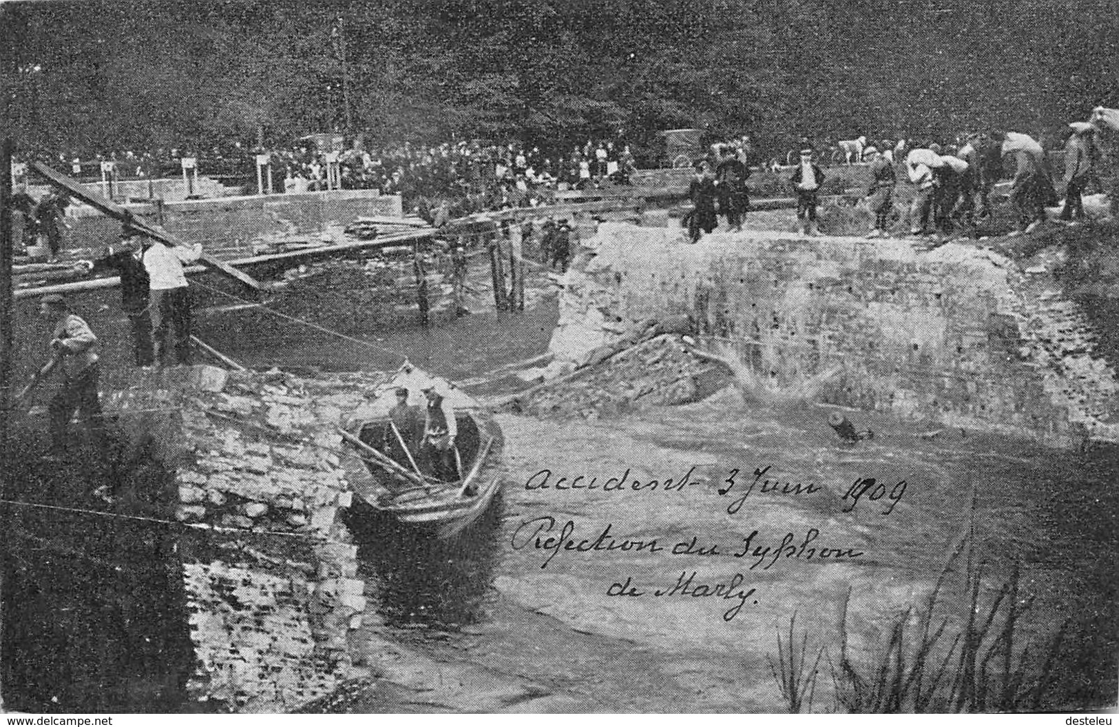 Accident Du 3 Juin 1909 Refection Du Syphon De Marly A Bruxelles Brussel - Transport (sea) - Harbour