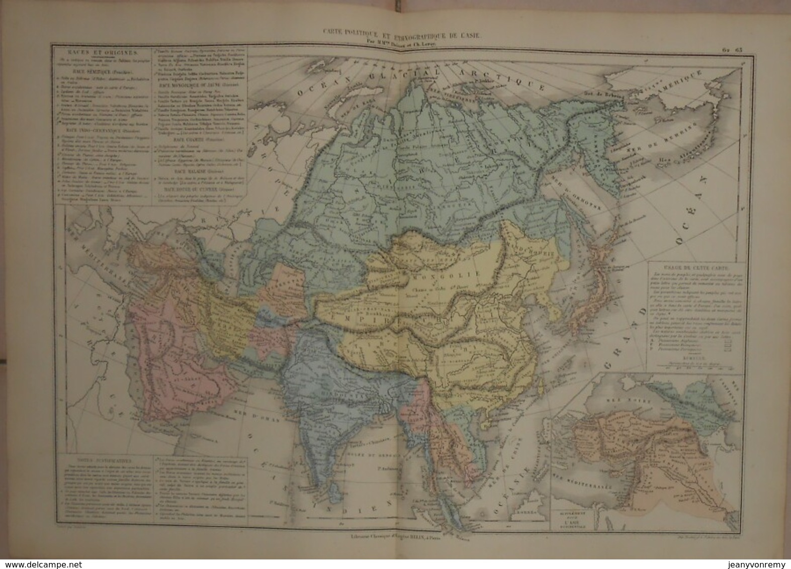 Carte Politique Et Ethnographique De L'Asie.1874. - Cartes Géographiques