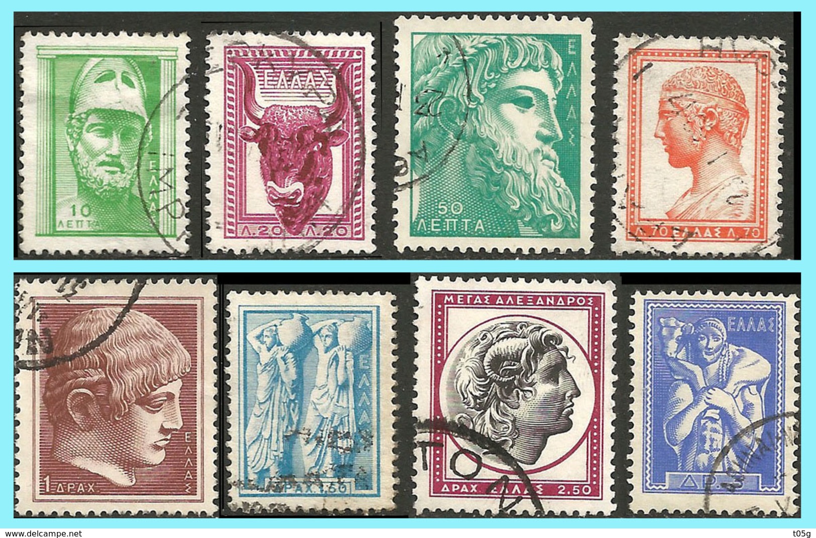 GREECE- GRECE- HELLAS 1958: Ancient Greek Art III Compl. Set  Used - Used Stamps