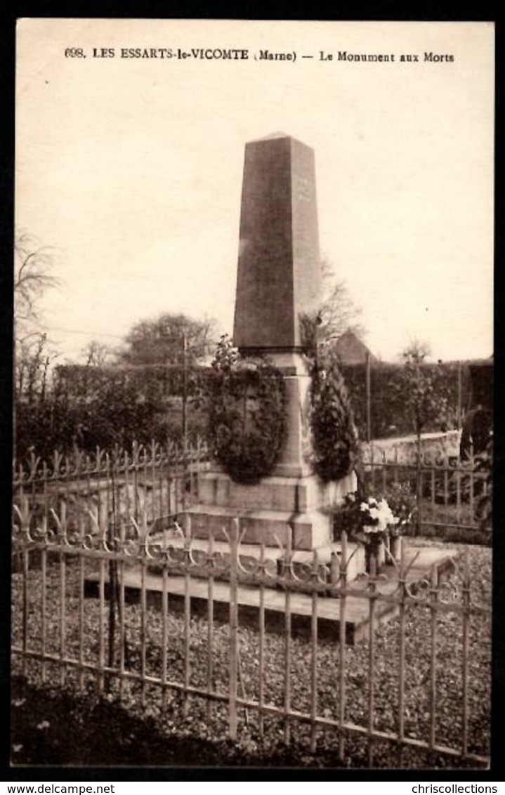 51 - LES ESSARTS LE VICOMTE (Marne) - Le Monument Aux Morts - Other & Unclassified