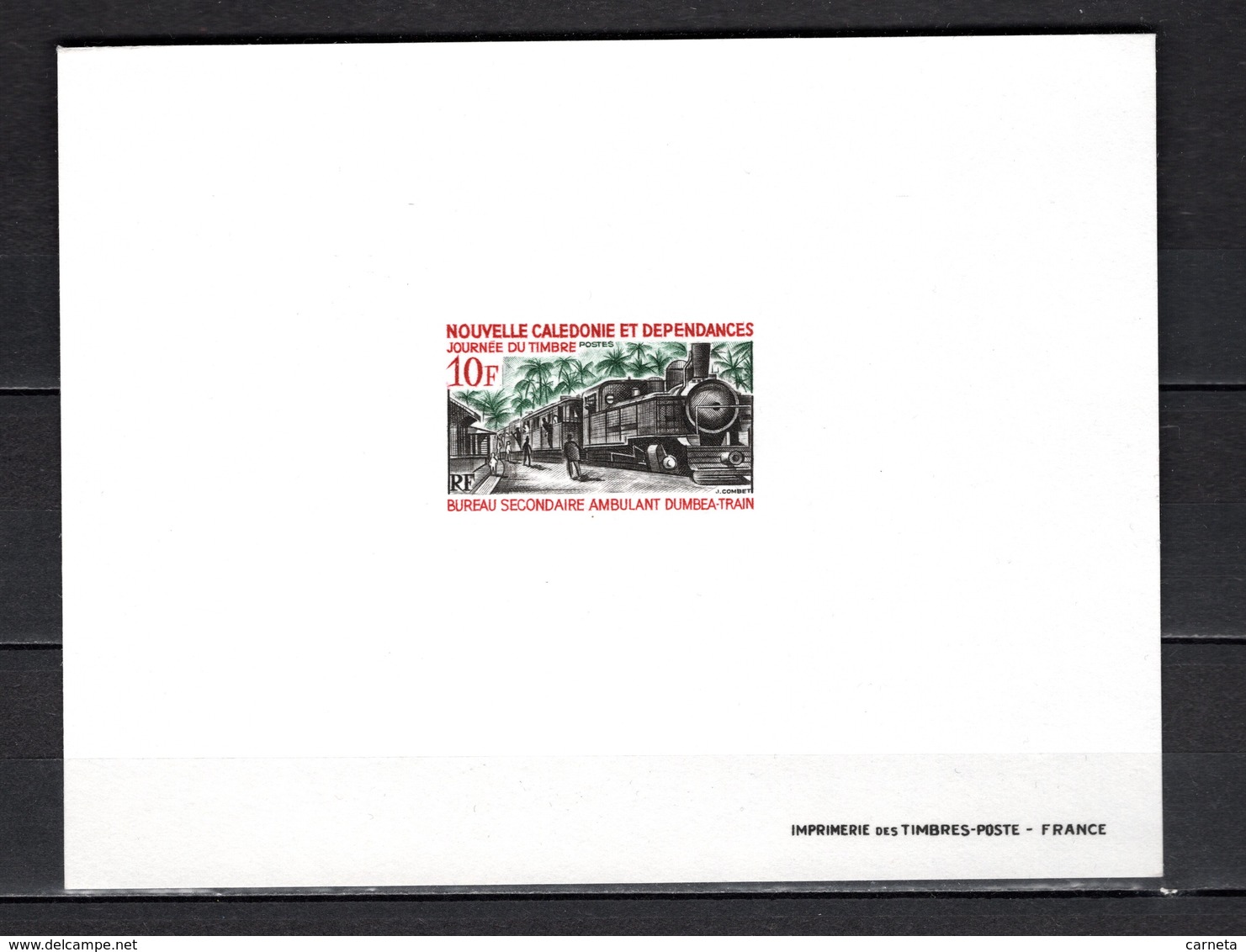 Nlle CALEDONIE N° 372  EPREUVE DE LUXE   NEUF SANS CHARNIERE  COTE 20.00€   TRAIN  JOURNEE DU TIMBRE - Imperforates, Proofs & Errors