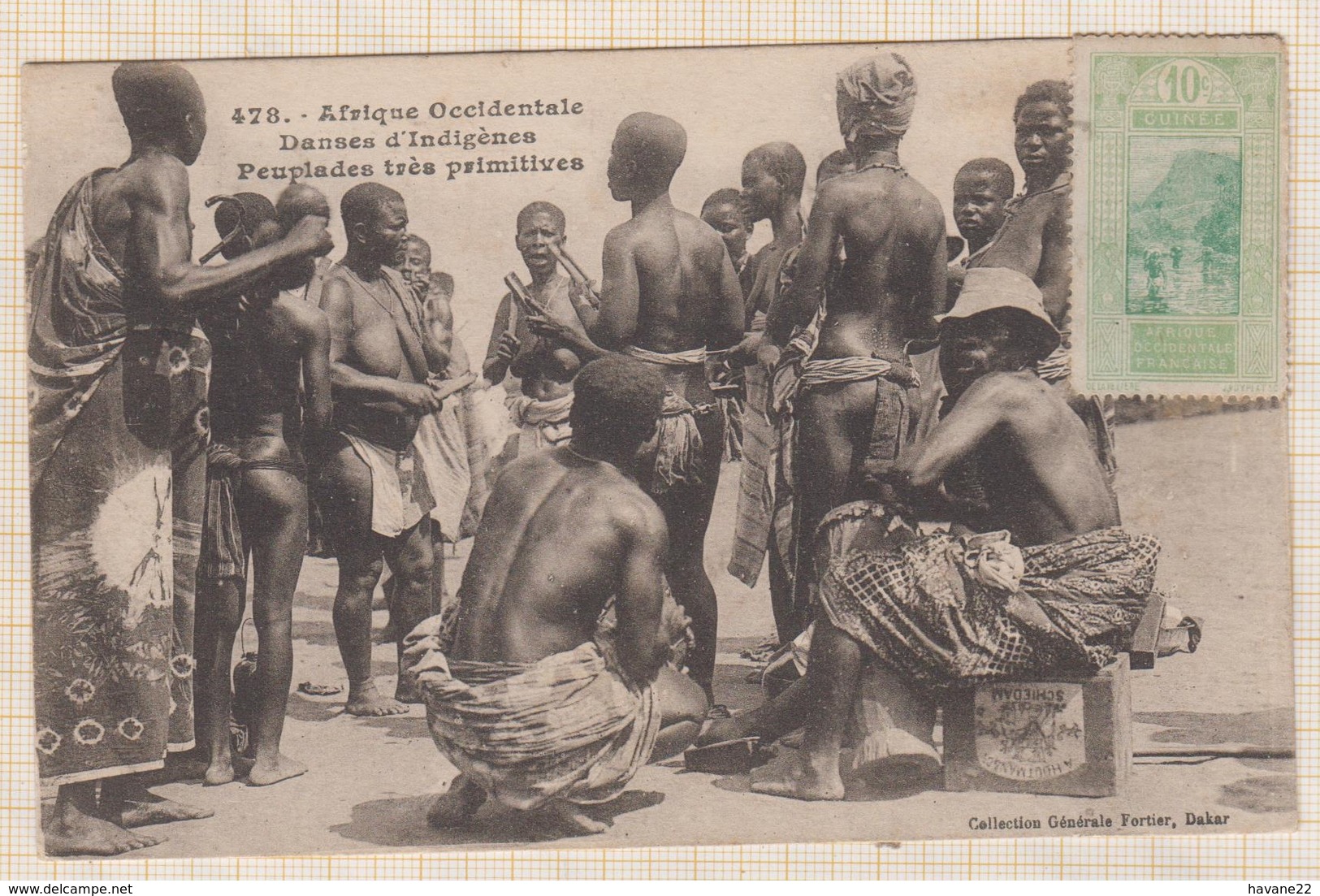 9AL1340 GUINEE AFRIQUE OCCIDENTALE DANSES INDIGENES PEUPLADES TRES PRIMITIVES 1924 2 SCANS - French Guinea