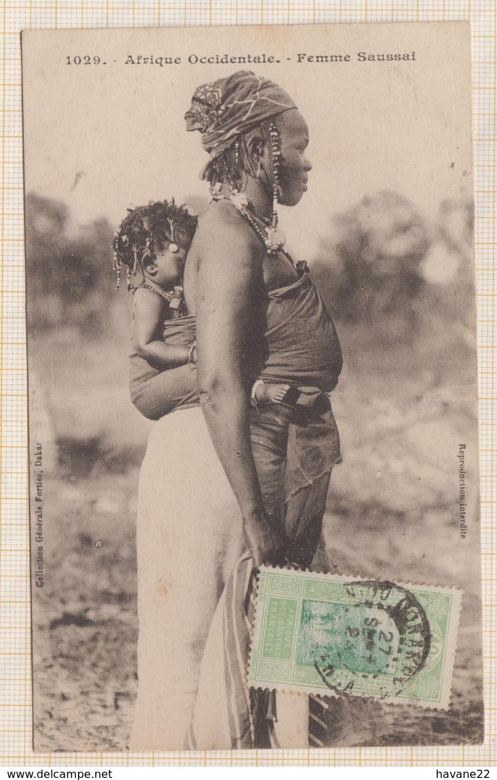 9AL1341 GUINEE AFRIQUE OCCIDENTALE FEMME SAUSSAI 1924 2 SCANS - Guinée Française