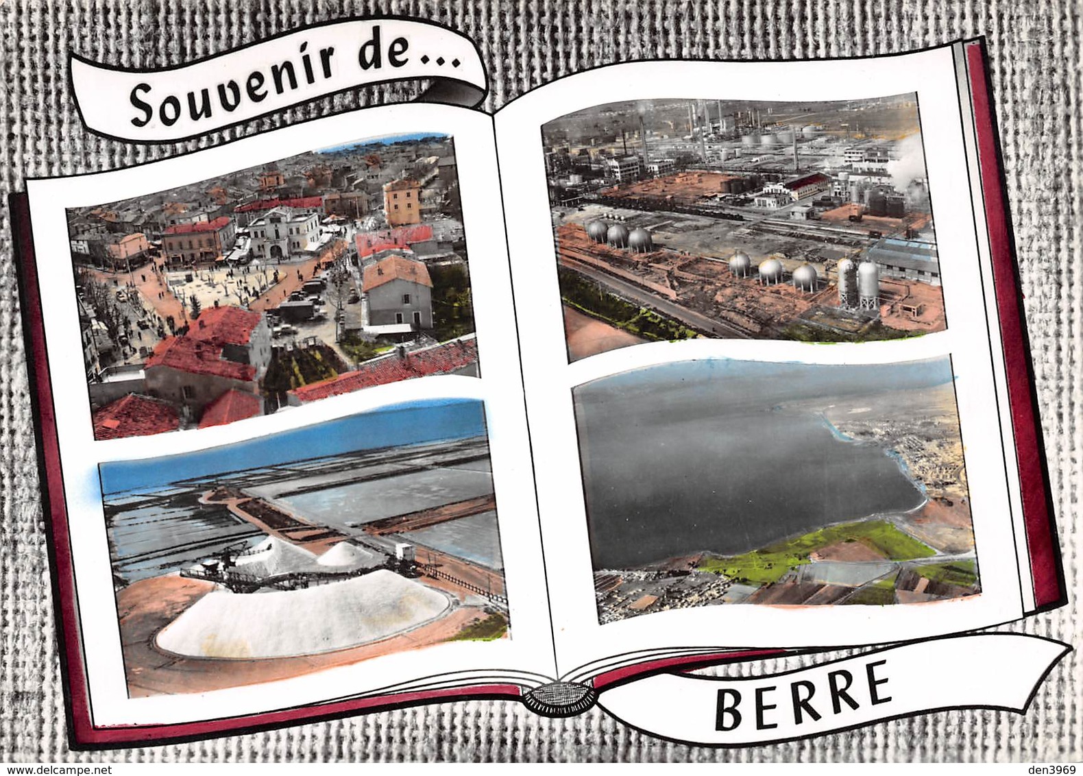 Souvenir De ... BERRE - Place De La Mairie - Raffineries De Pétrole Shell - Les Salins - Vue Panoramique - Livre Ouvert - Autres & Non Classés