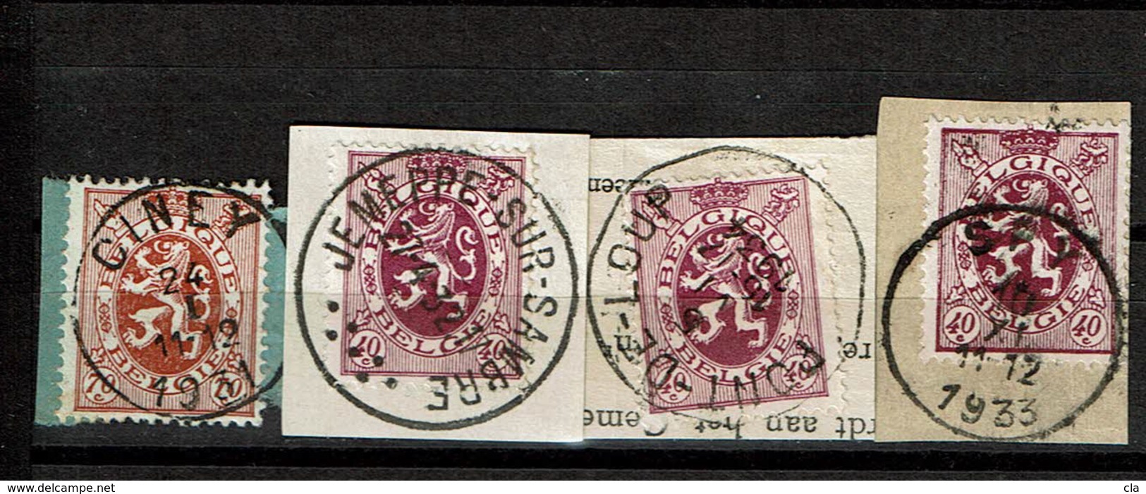 287 Et 3X 284  Obl  Frgt Ciney , Jemeppe S/Sambre , Pont De Loup , Spy - 1929-1937 Lion Héraldique