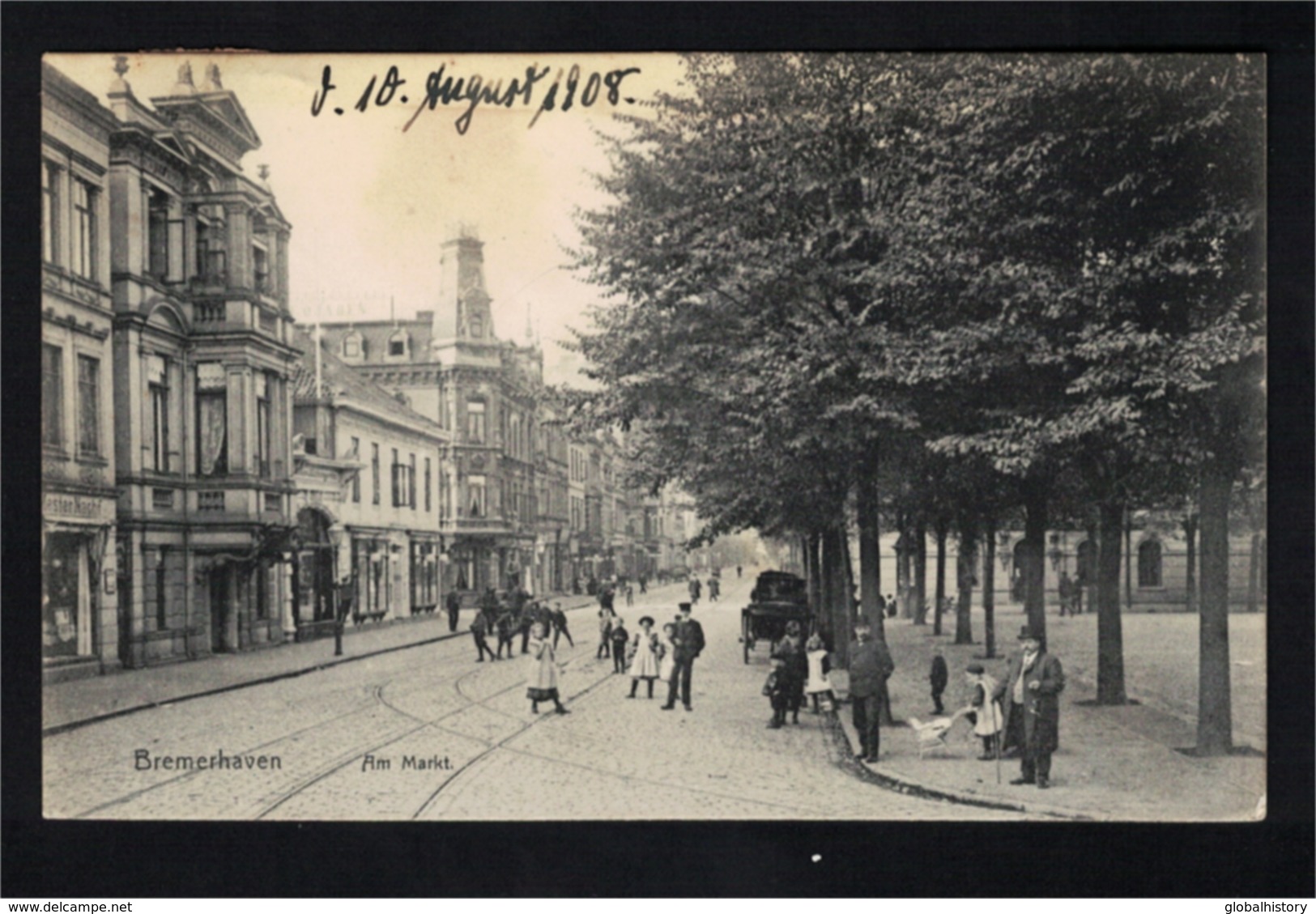 DE2166 - BREMERHAVEN - AM MARKT - BUSY STREET SCENE - 1908 - Bremen