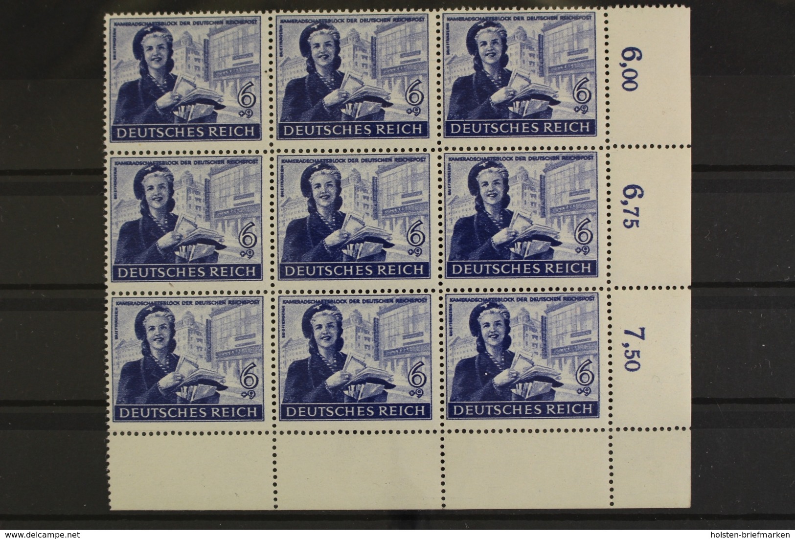 Deutsches Reich, MiNr. 888, 9er Block, Ecke Re. Unten, Postfrisch / MNH - Ungebraucht