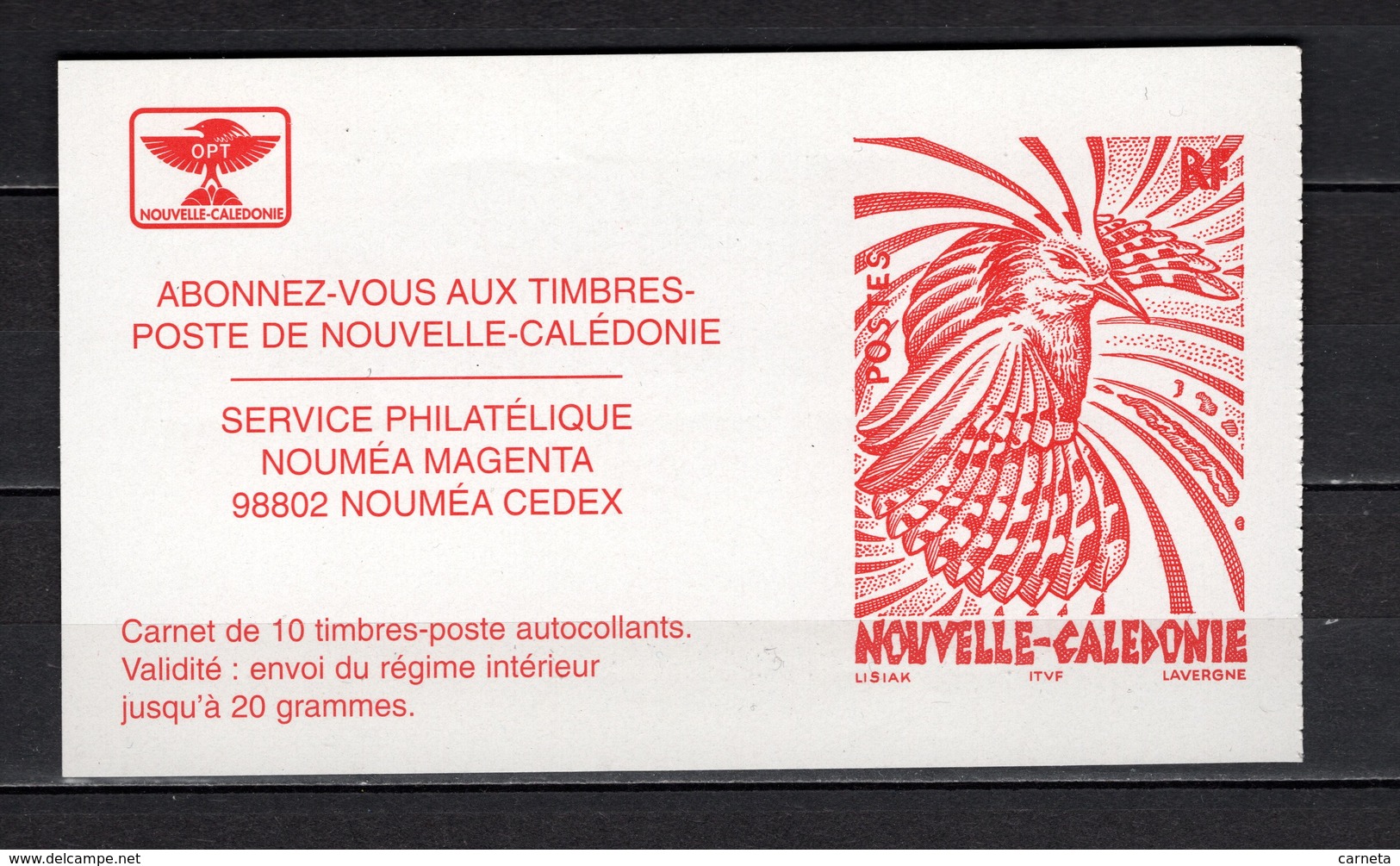 NOUVELLE CALEDONIE  CARNET N° 748  NEUF SANS CHARNIERE COTE 35.00€   CAGOU OISEAUX ANIMAUX - Markenheftchen