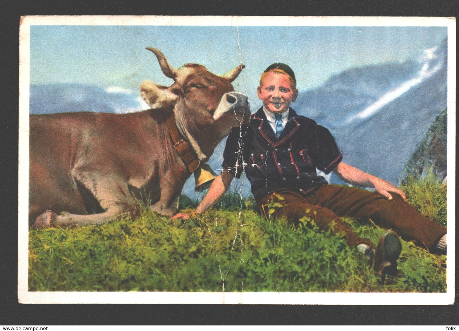 Selden In Gasterntal - Sennerbueb Von Selden In Gasterntal - Beschädigt - Kuh / Vache / Cow - Autres & Non Classés