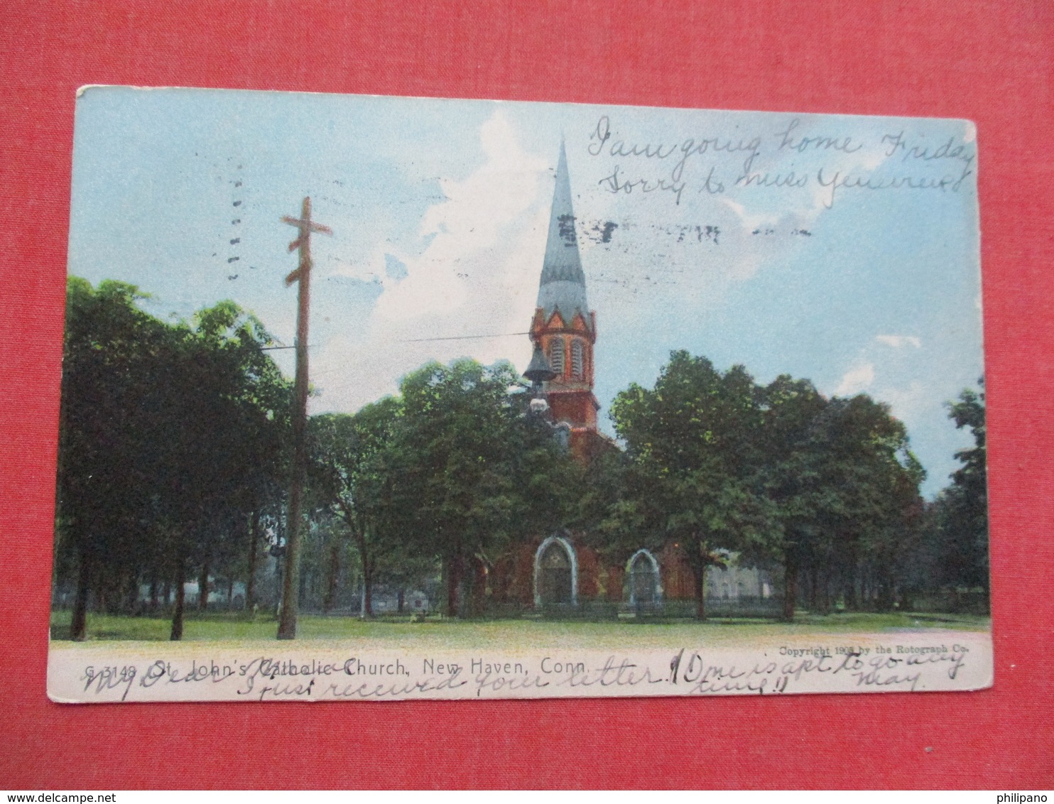 Rotograph-----St. John's Catholic Church - Connecticut > New Haven -- Ref 3377 - New Haven